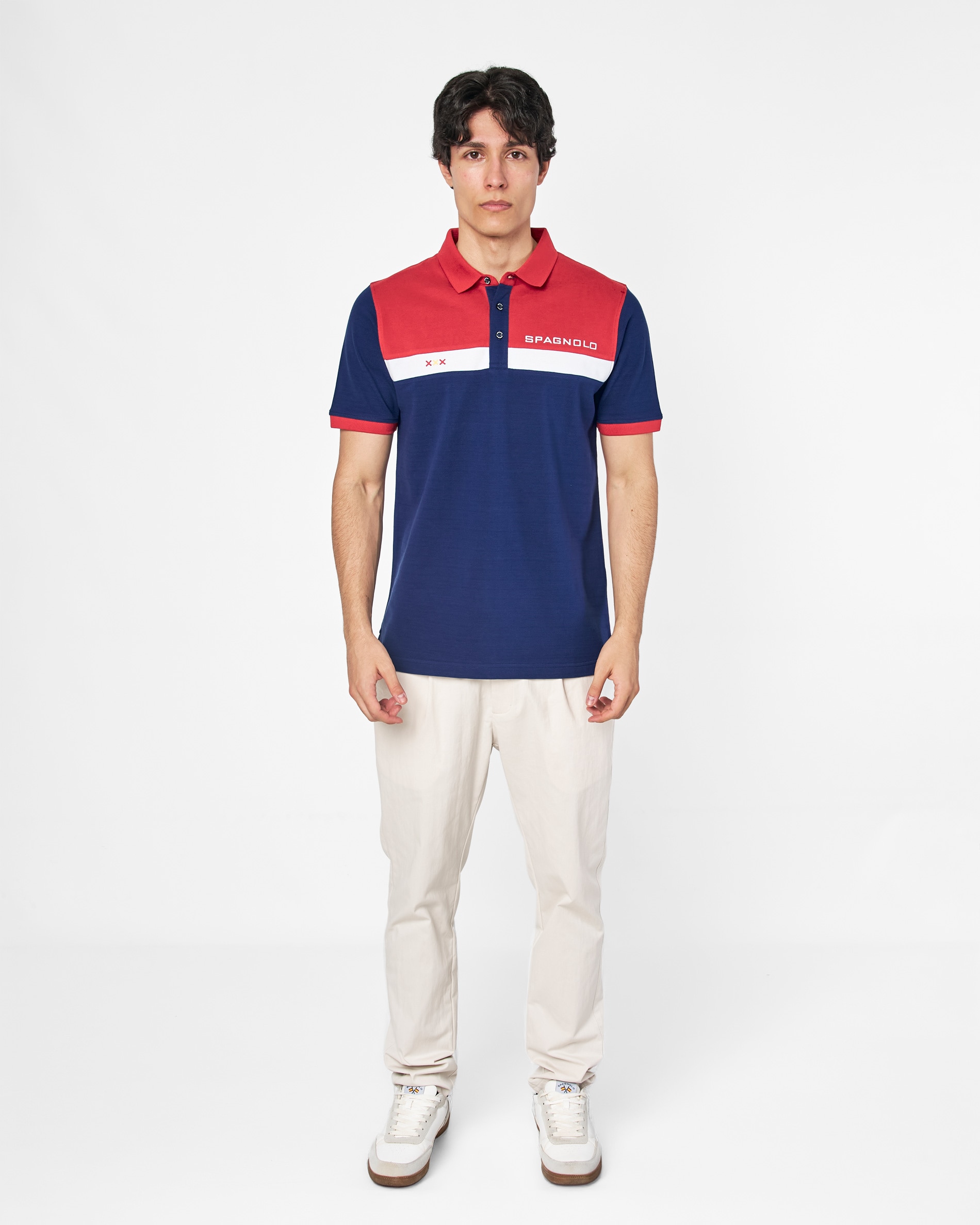 Polo Piqué Azul-marinho / Rosa-4