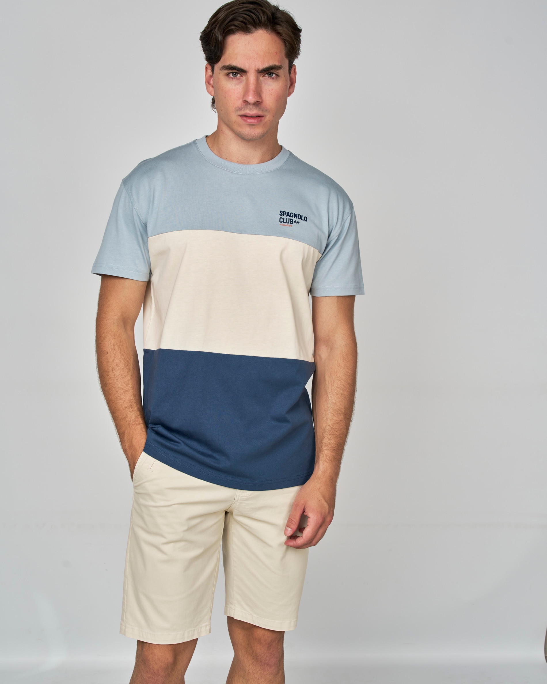 T-shirt Três Riscas Azul / Amarelo-1