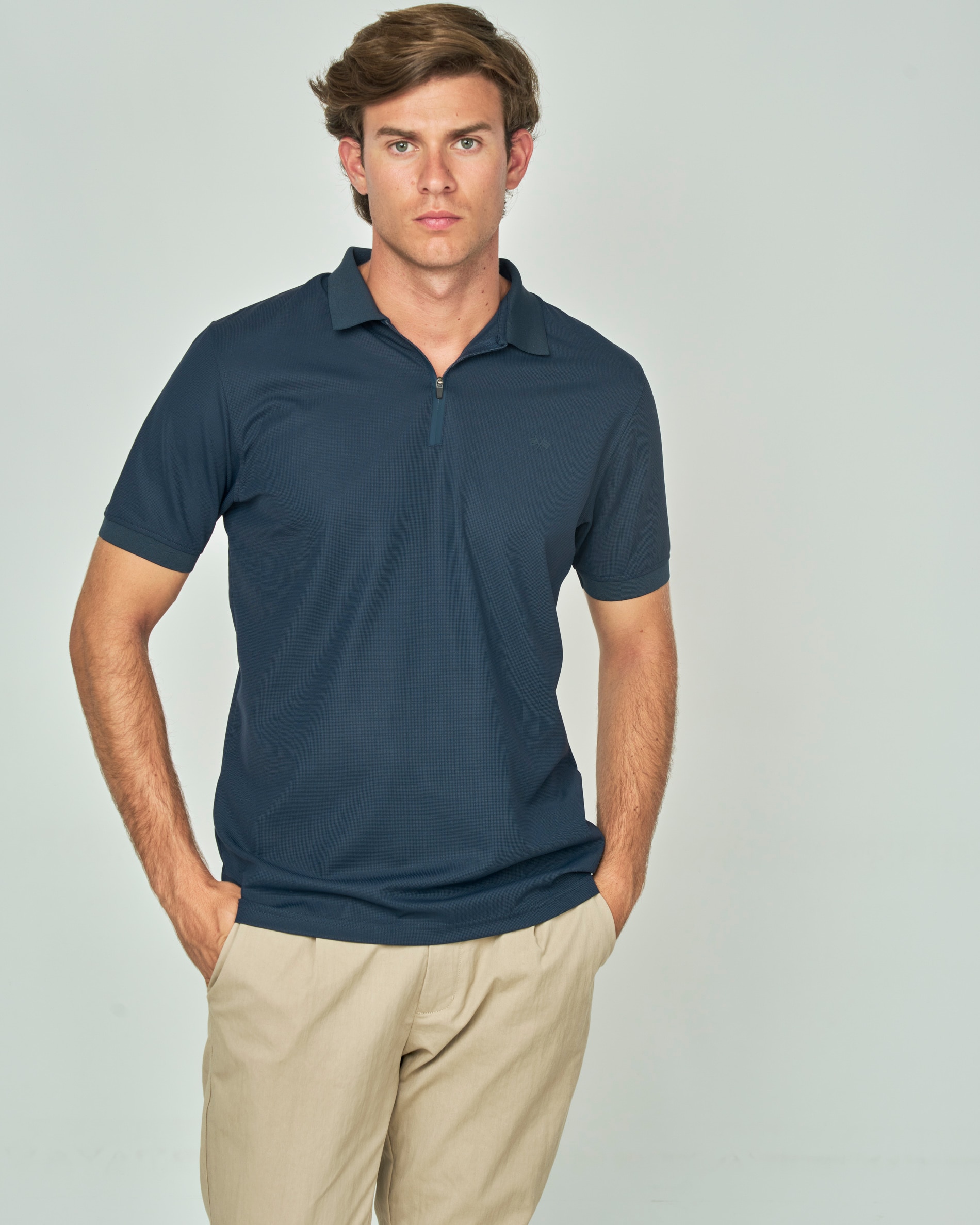 Polo Técnico Liso Azul-marinho-1