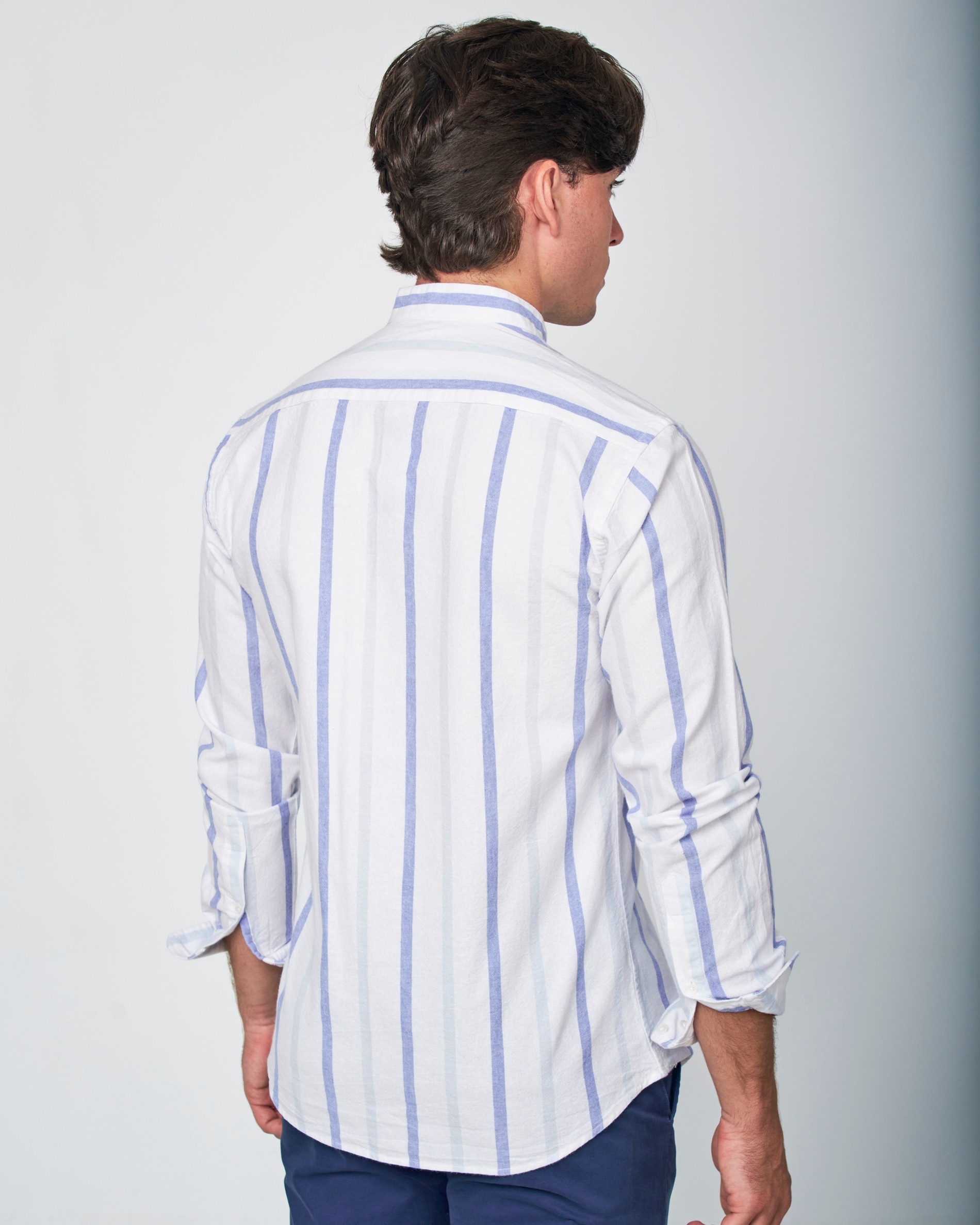 Camisa Mao Rústica Às Riscas Multicolor-3