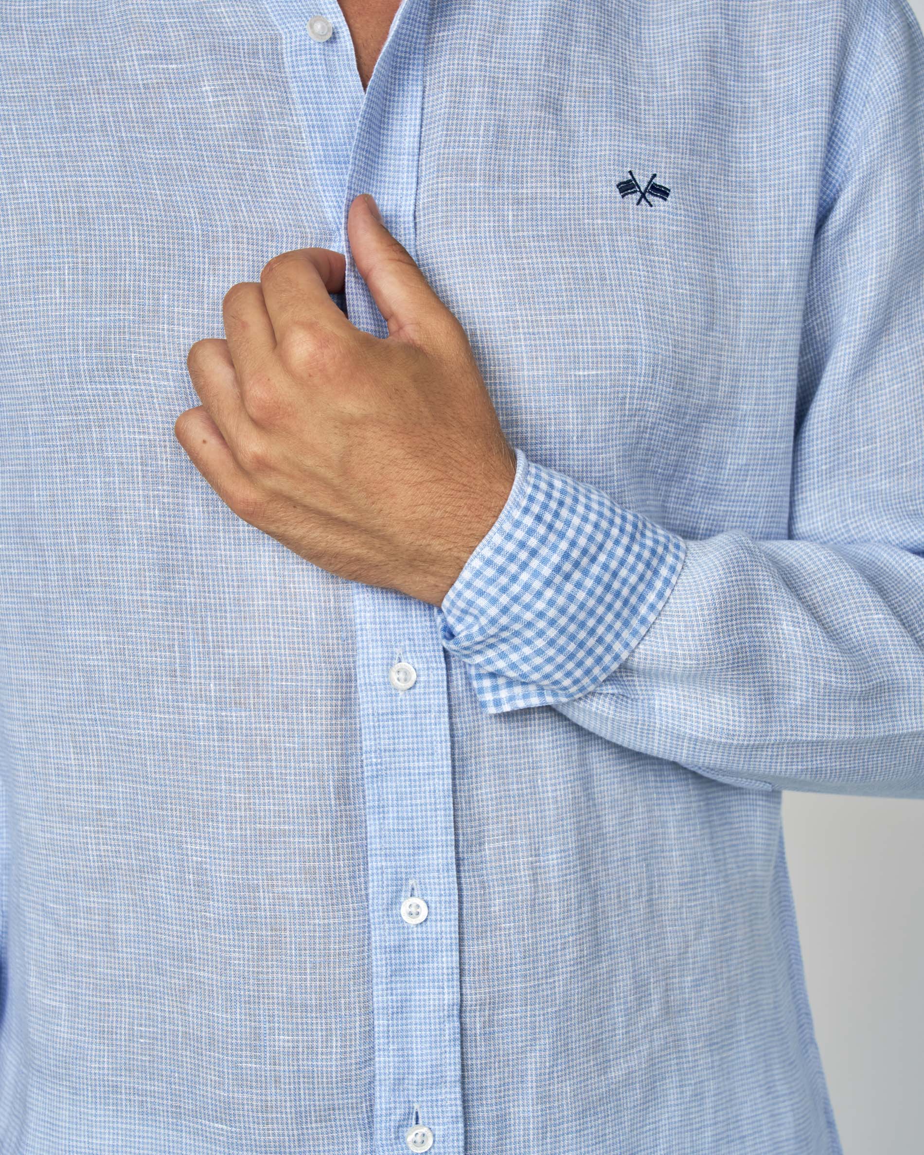 Camisa de Linho Azul-claro-2
