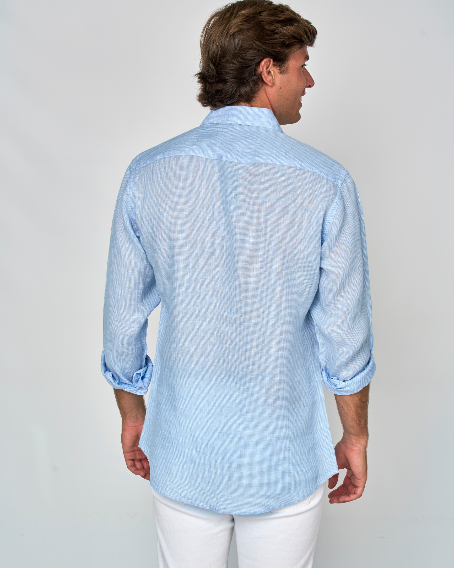 Camisa de Linho Azul-claro-3
