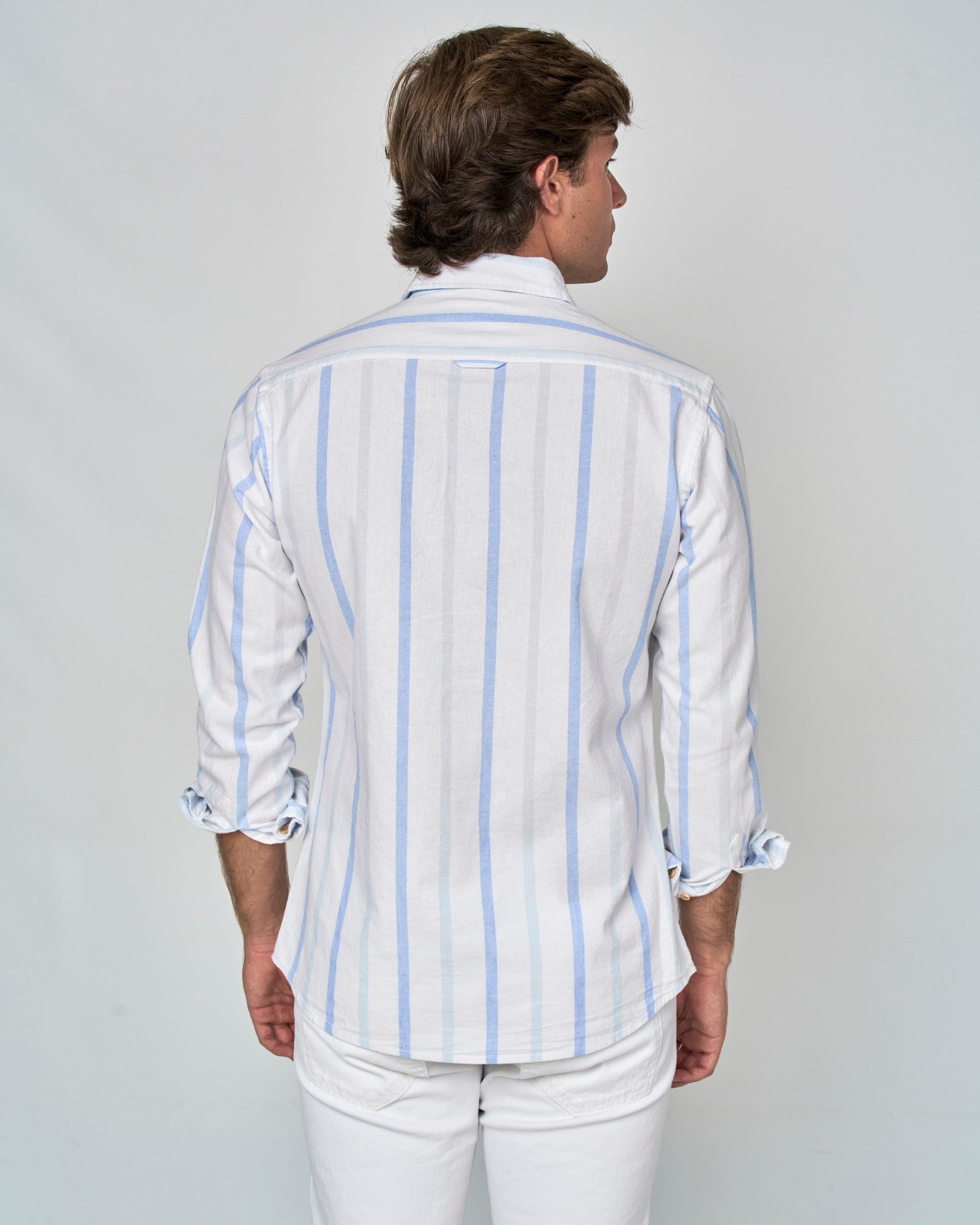 Camisa Rústica Às Riscas Multicolor-3