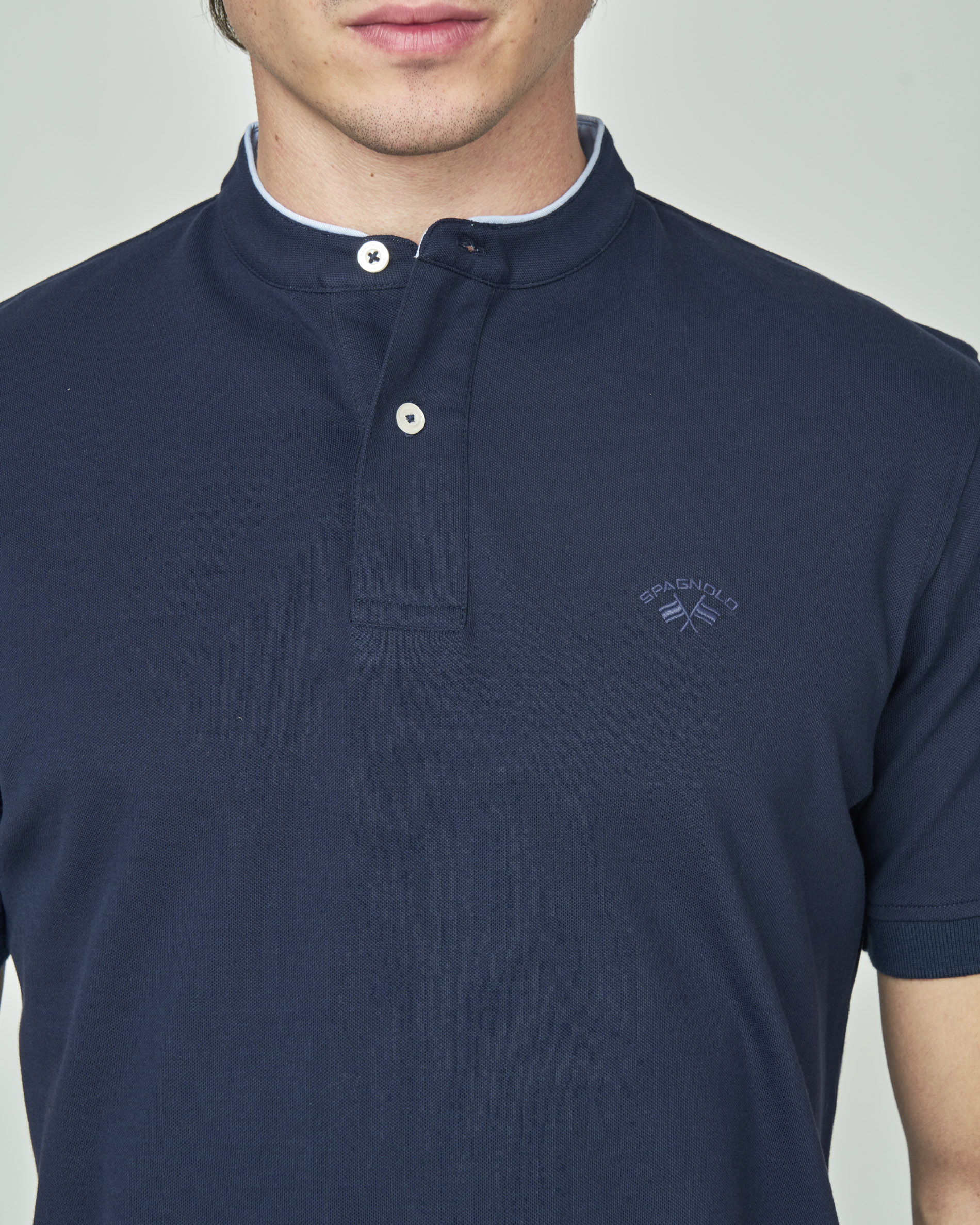 Polo Piqué Mao Liso Azul-marinho-2