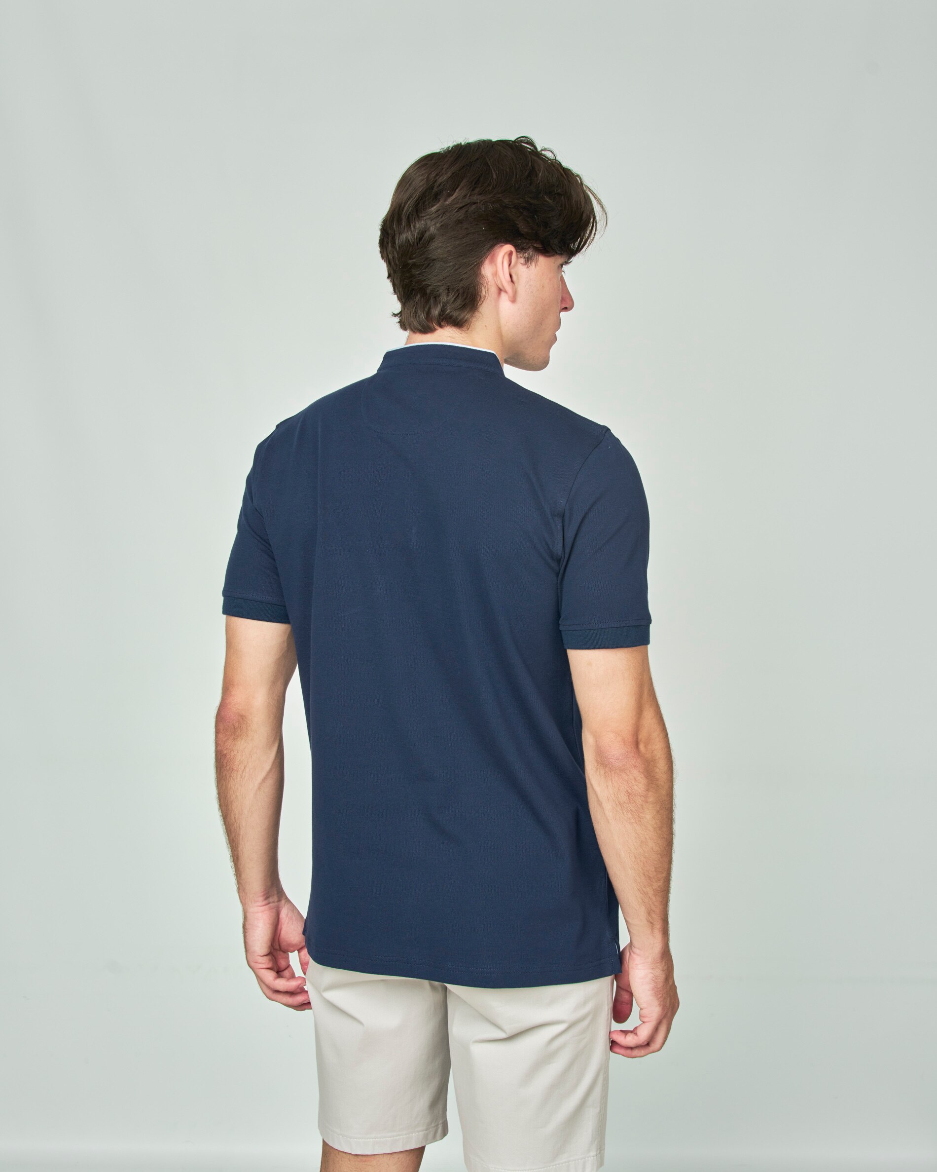 Polo Piqué Mao Liso Azul-marinho-3