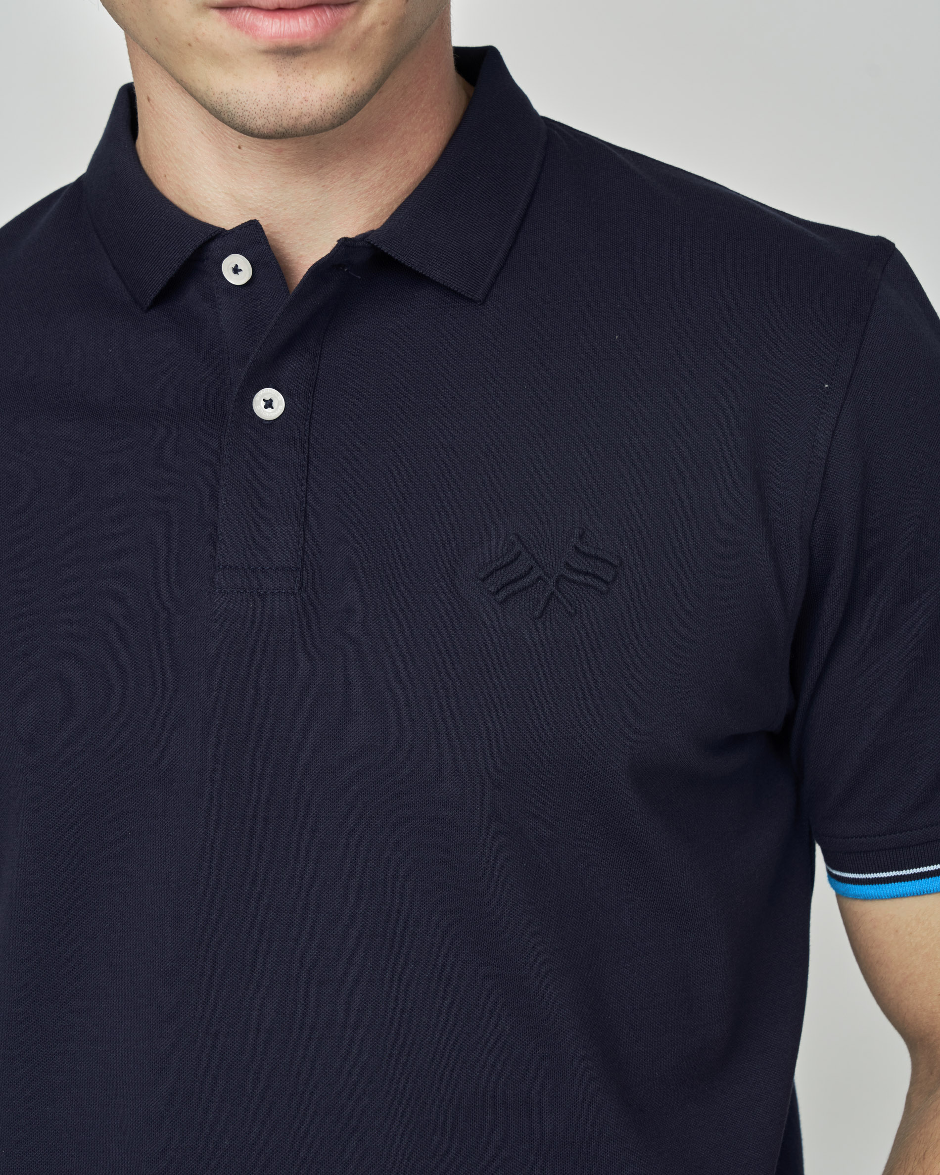 Polo Piqué Liso Azul-acinzentado-2