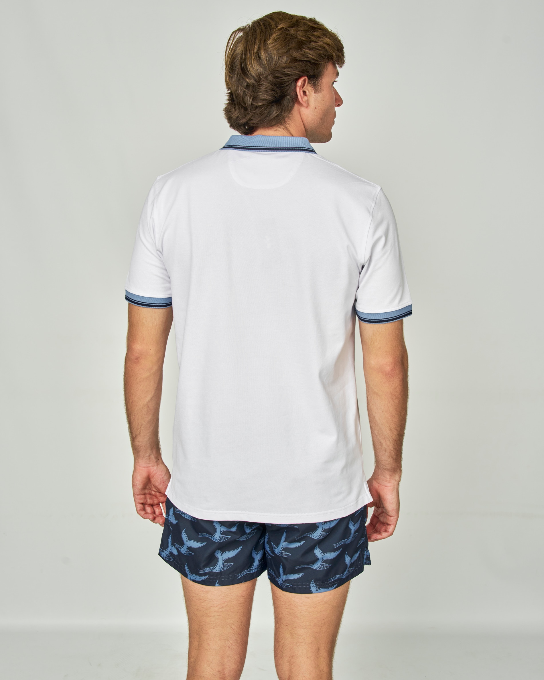 Polo Piqué Liso Branco-3
