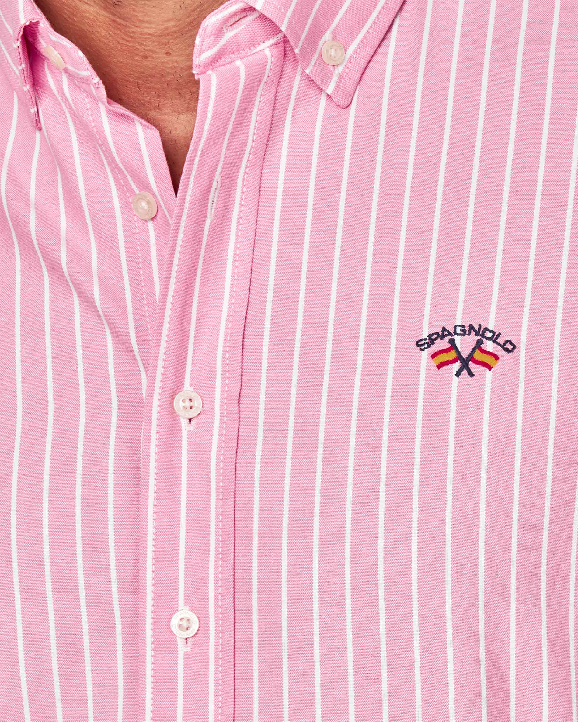 Camisa Oxford Às Riscas Rosa-claro-2