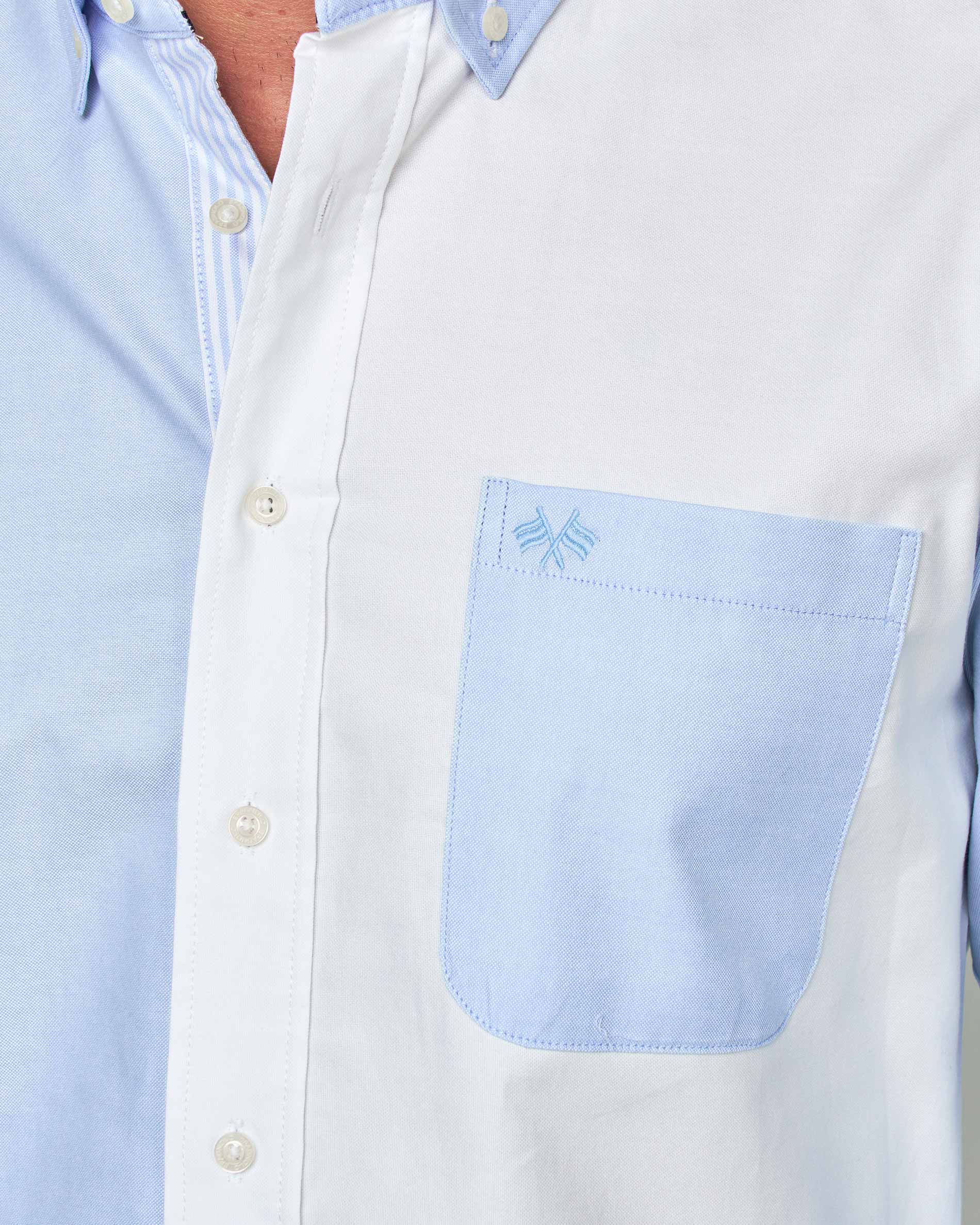 Camisa Oxford Combi Riscas Azul / Branco-2
