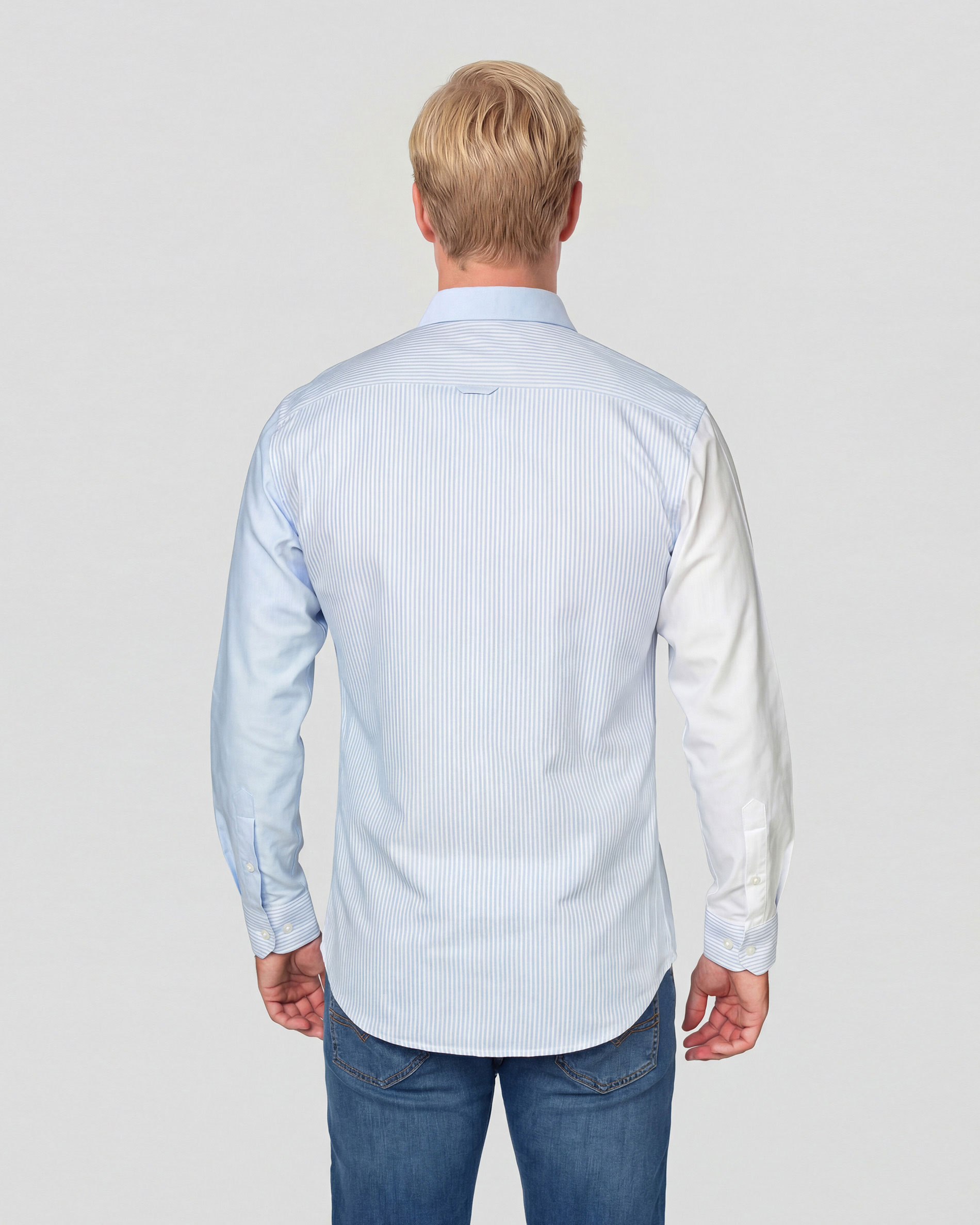 Camisa Oxford Combi Riscas Azul / Branco-3