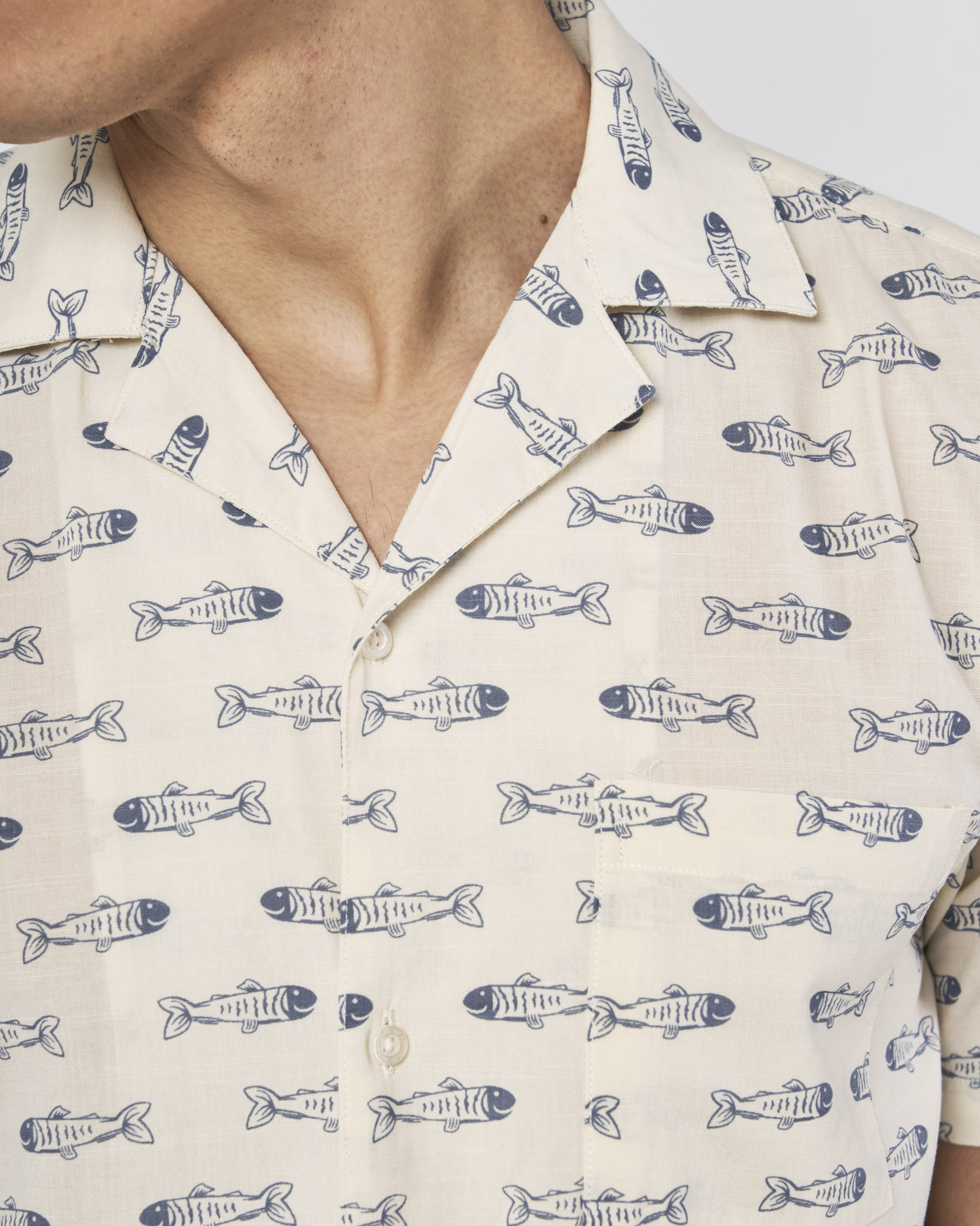 Camisa de Popelina com Estampado de Manga Curta Amarelo-2