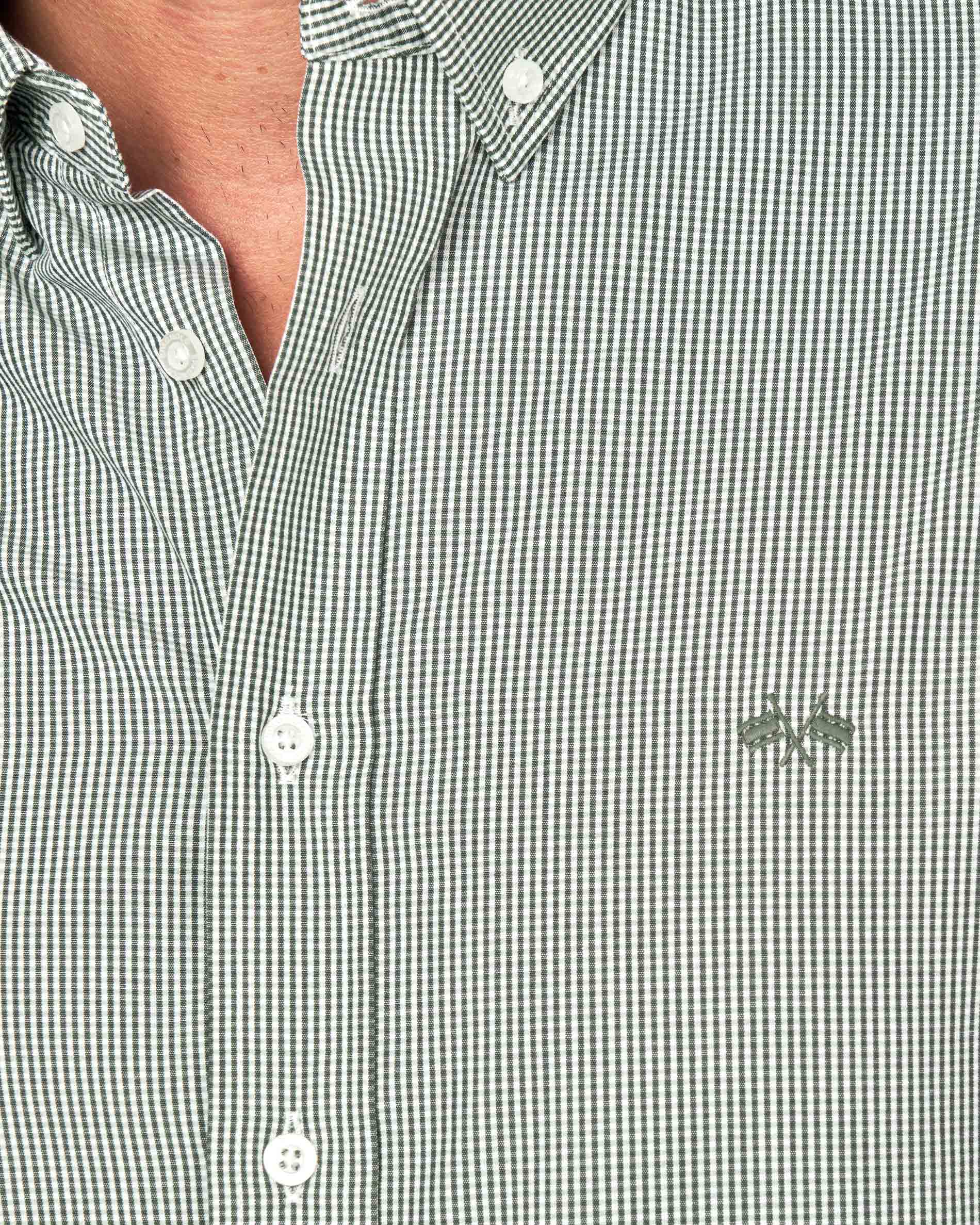 Camisa em Popelina Aos Quadrados Verde-2
