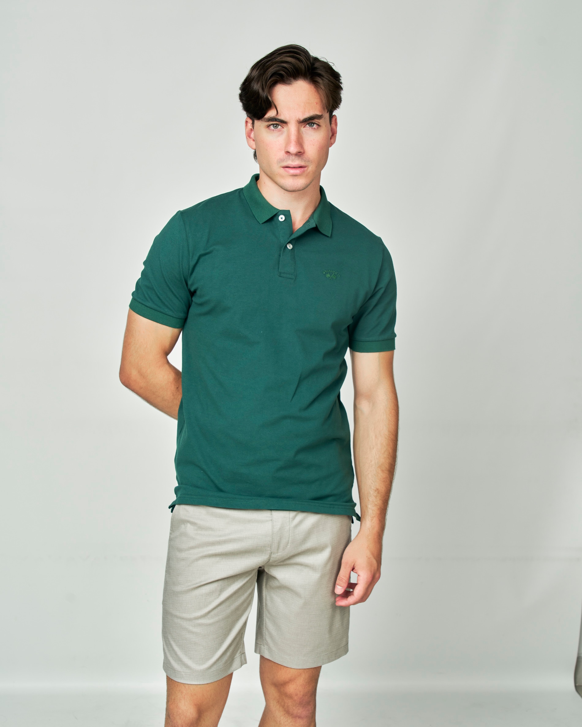 Polo Piqué Liso Verde-militar-1