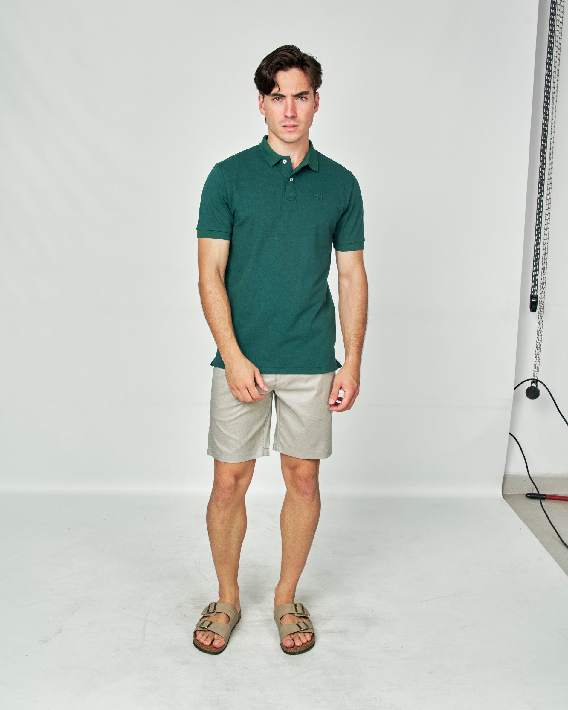 Polo Piqué Liso Verde-militar-4