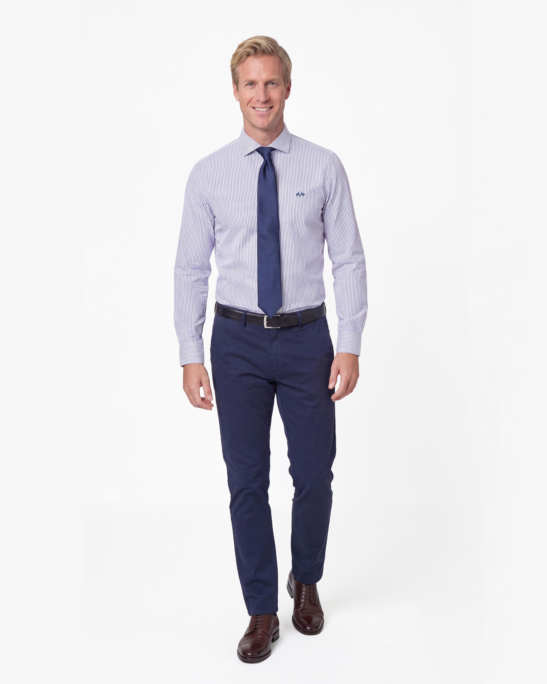 Camisa Formal em Popelina Azul-claro-4
