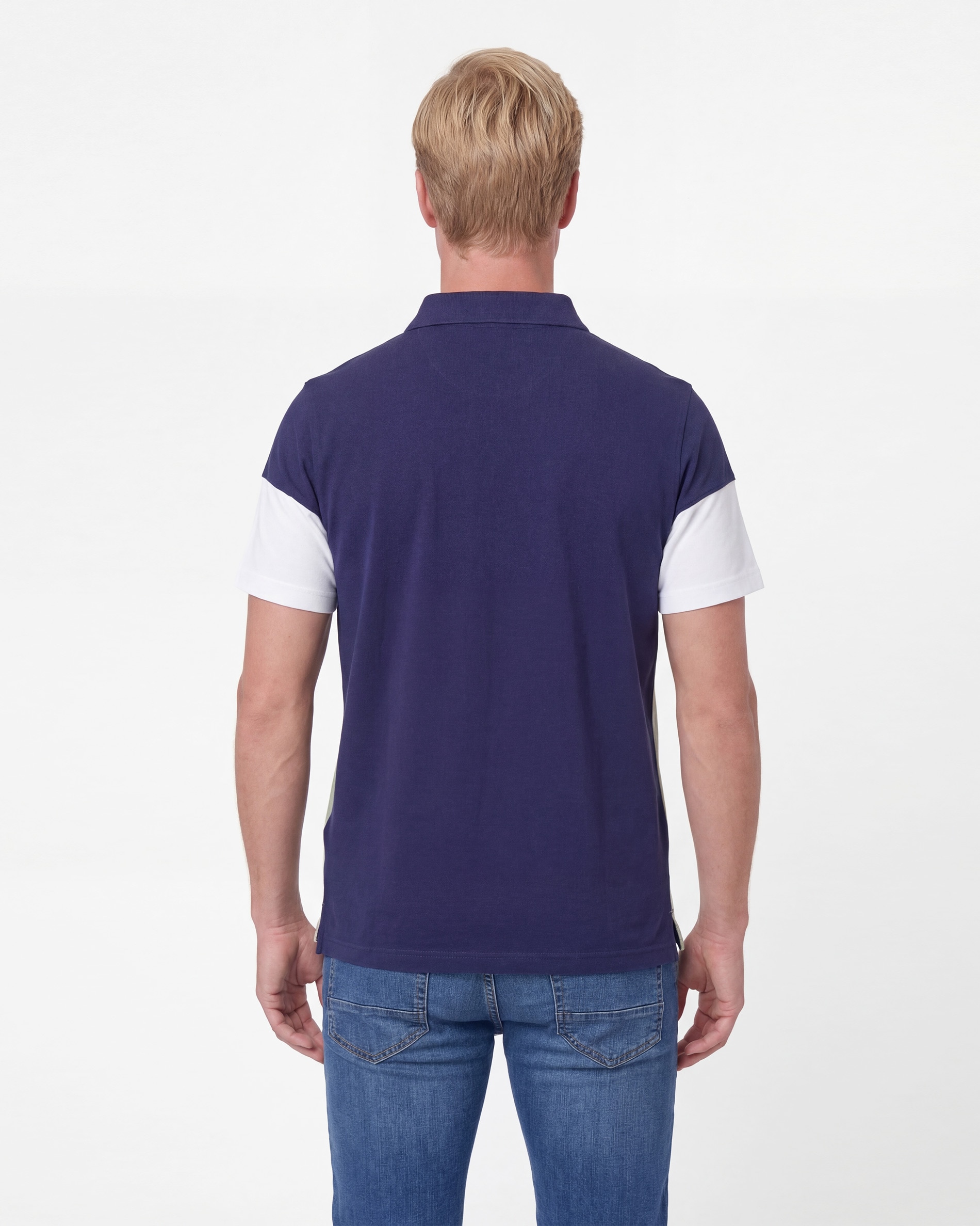 Polo Piqué Azul / Verde-3