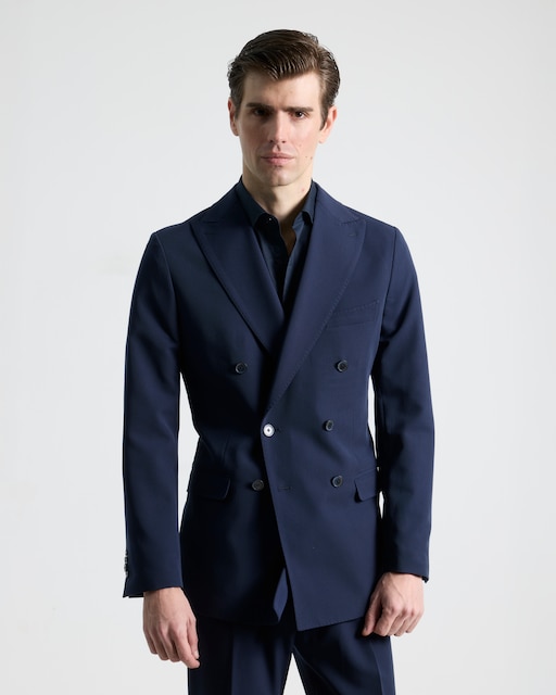 Imagem 0 de Blazer Cruzado Formal Non Iron Slim Fit Azul-marinho