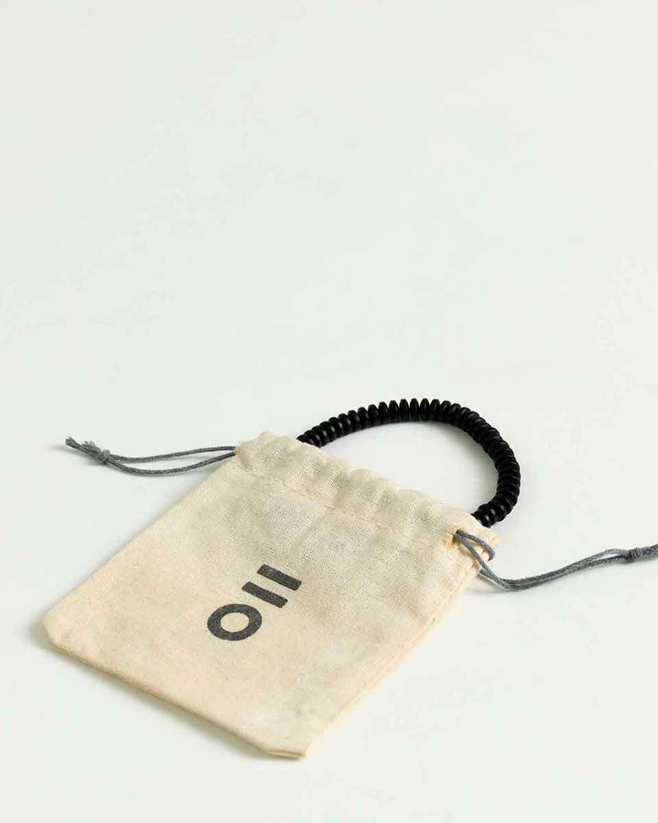 Pulseira de Discos Preta Preto-4