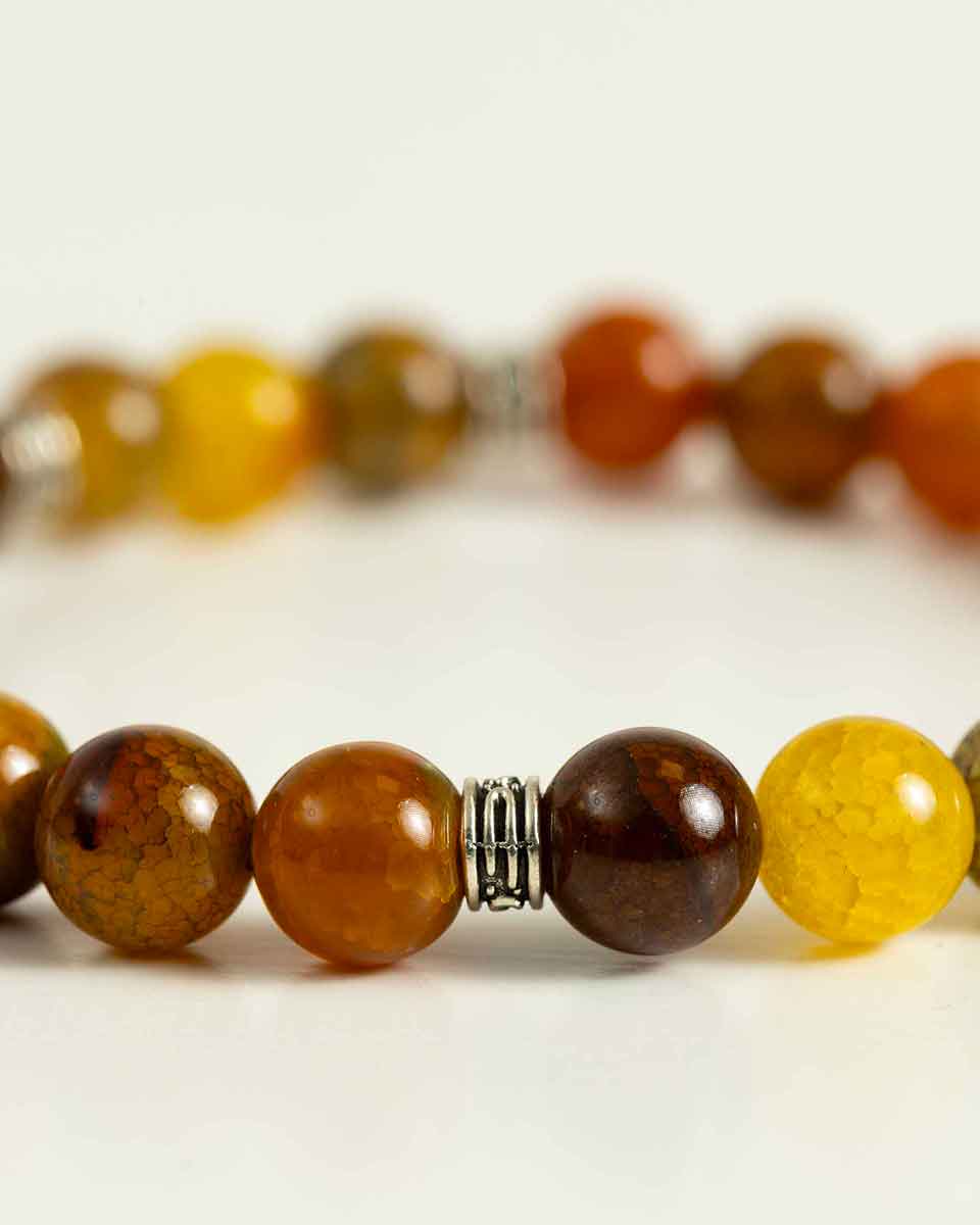 Pulseira de Pedras Âmbar Laranja-2