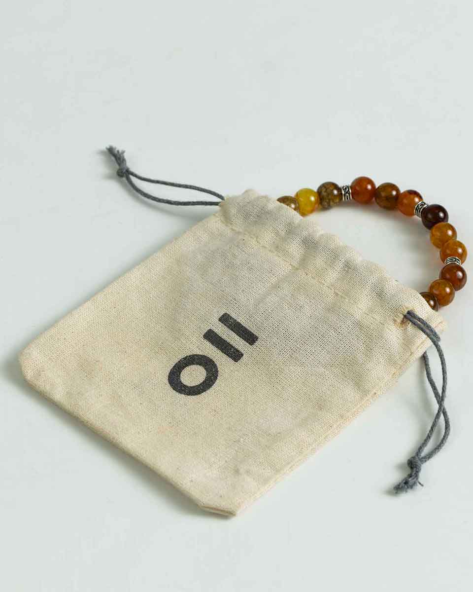 Pulseira de Pedras Âmbar Laranja-4