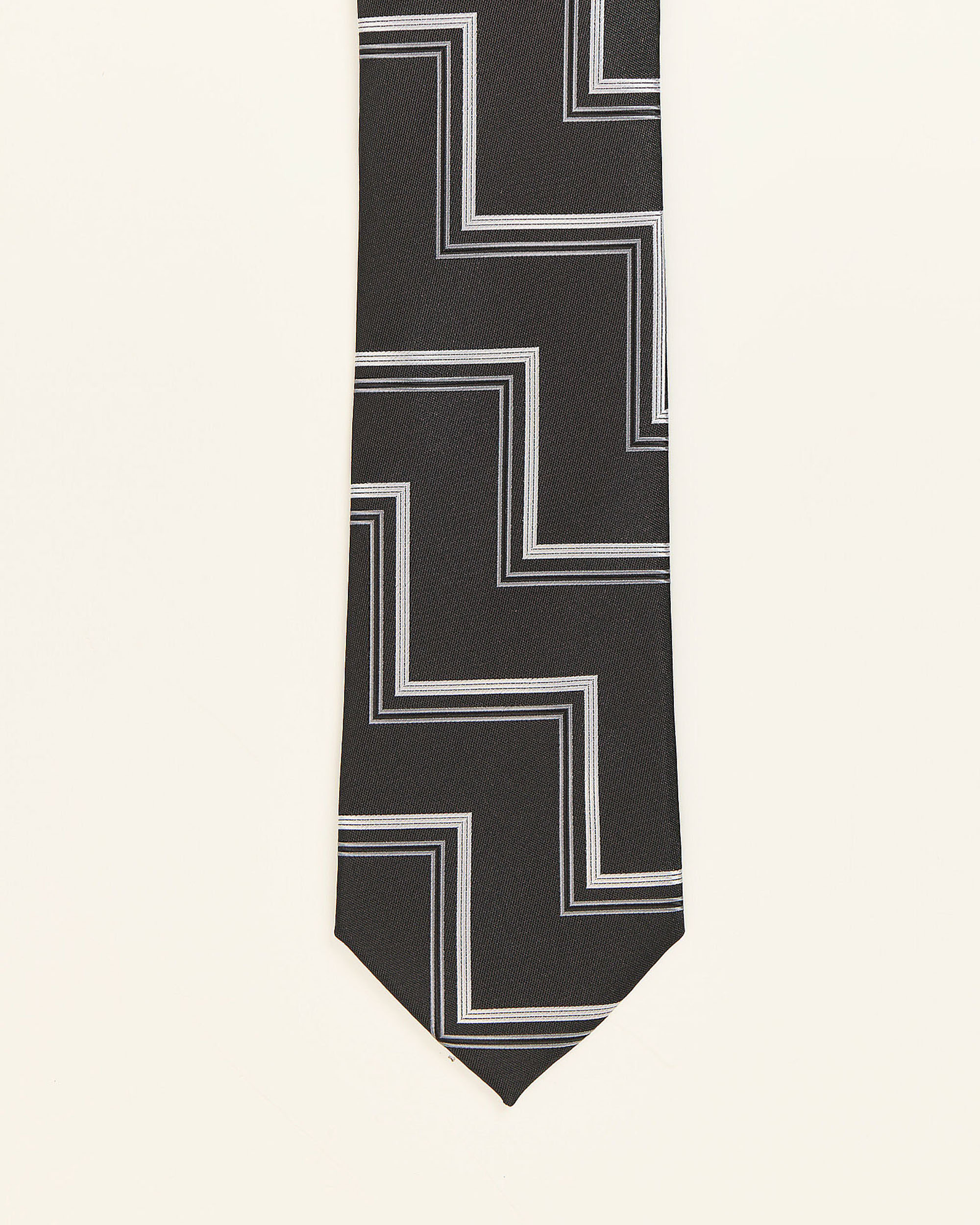 Gravata Estampada em Preto Preto-1
