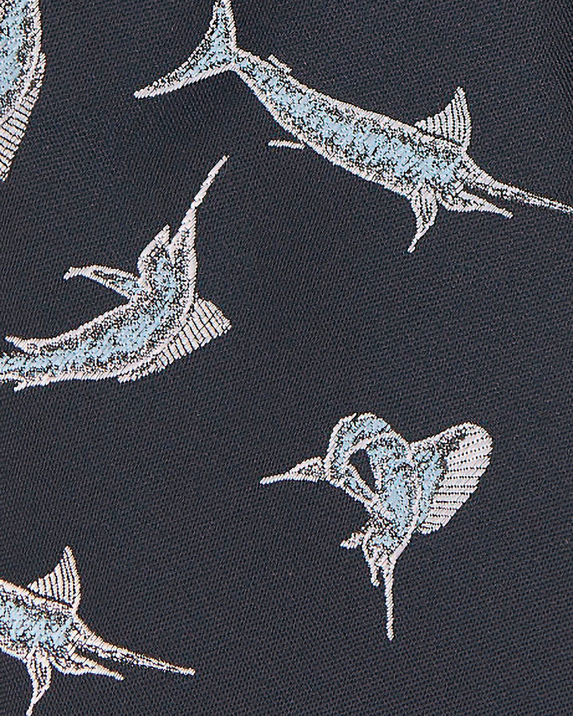 Gravata com Estampado Fantasia Azul-marinho Azul-marinho-2