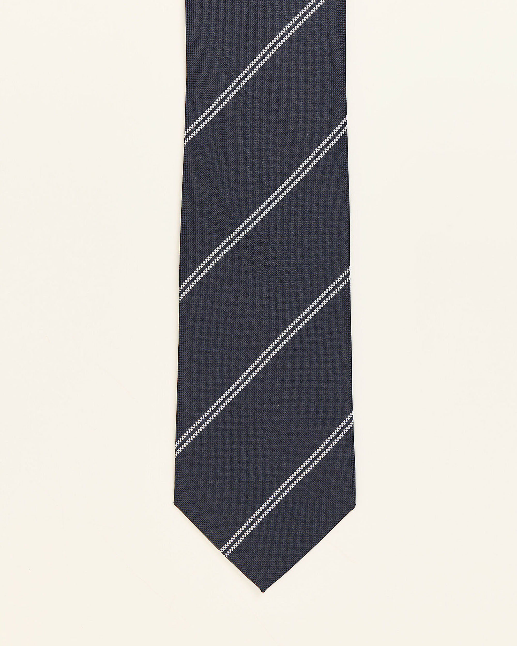 Gravata Às Riscas Regimental Azul-marinho Castanho-1