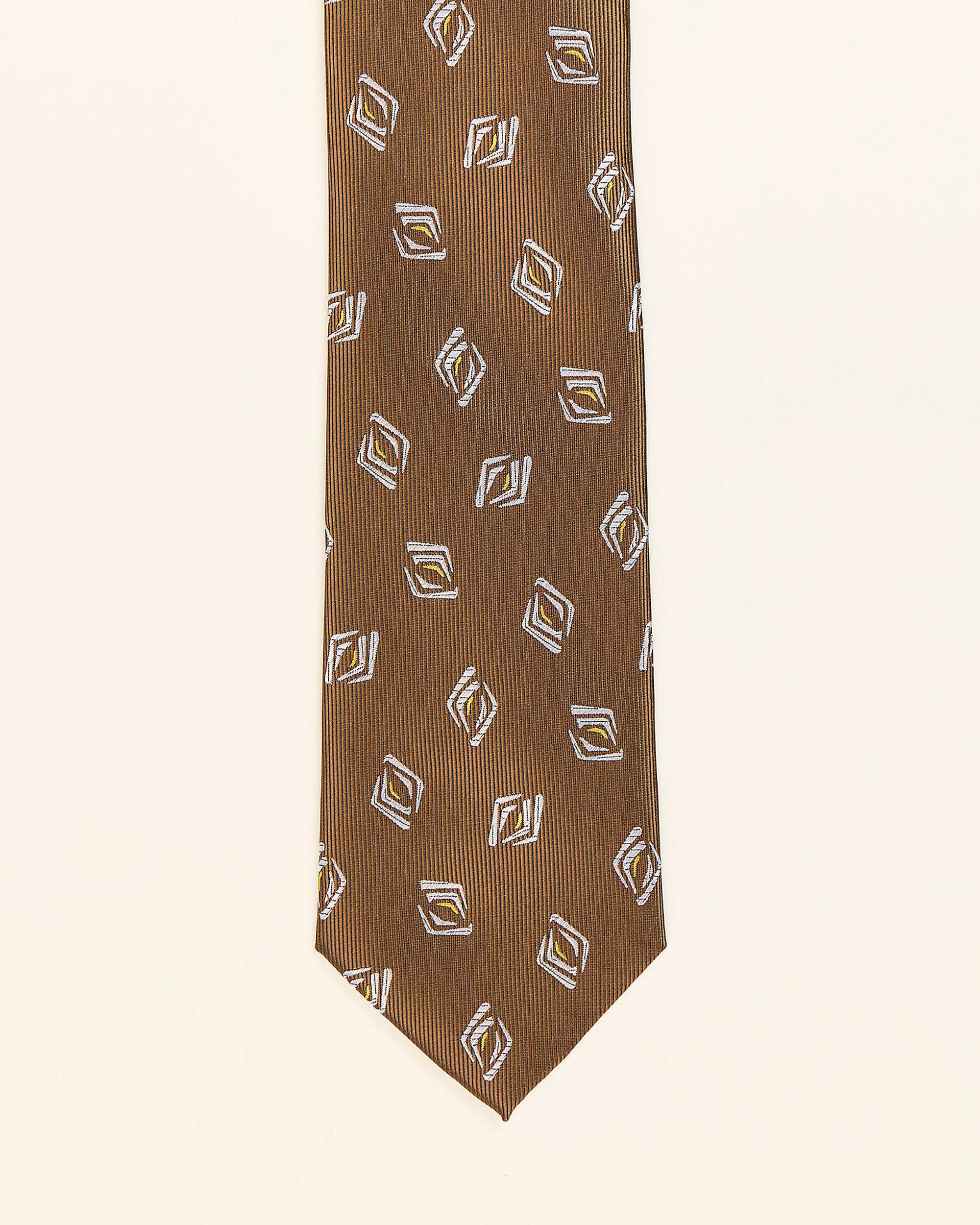 Gravata Estampada em Castanho Castanho-1