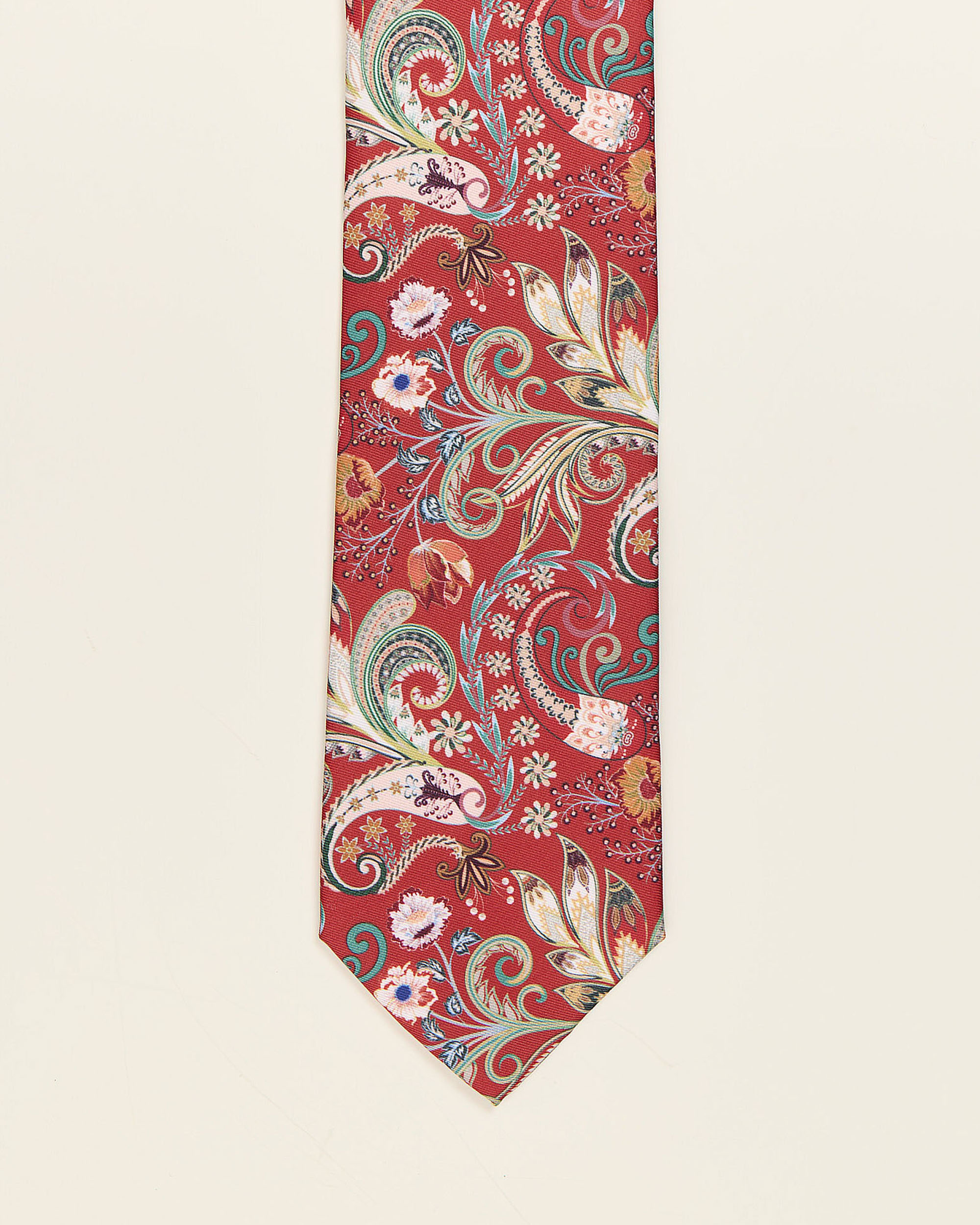 Gravata Paisley Vermelha Multicolor-1
