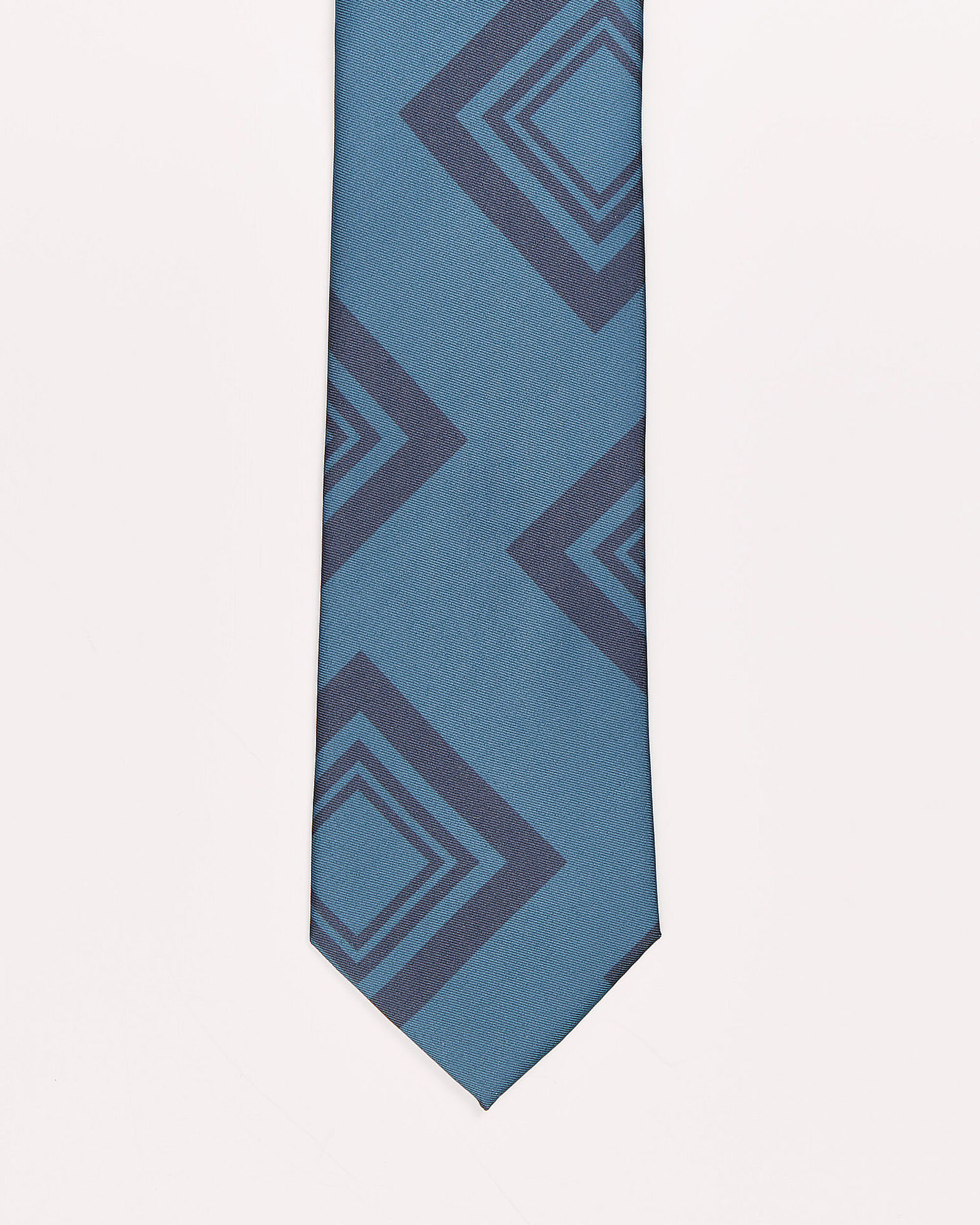 Gravata Estampada em Azul Petróleo Azul-índigo-1