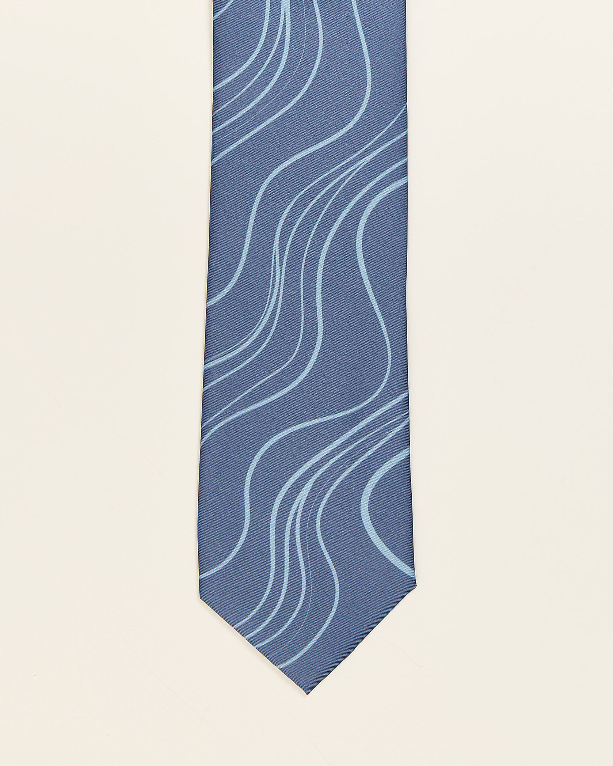 Gravata Estampada em Azul Petróleo Azul-índigo-2