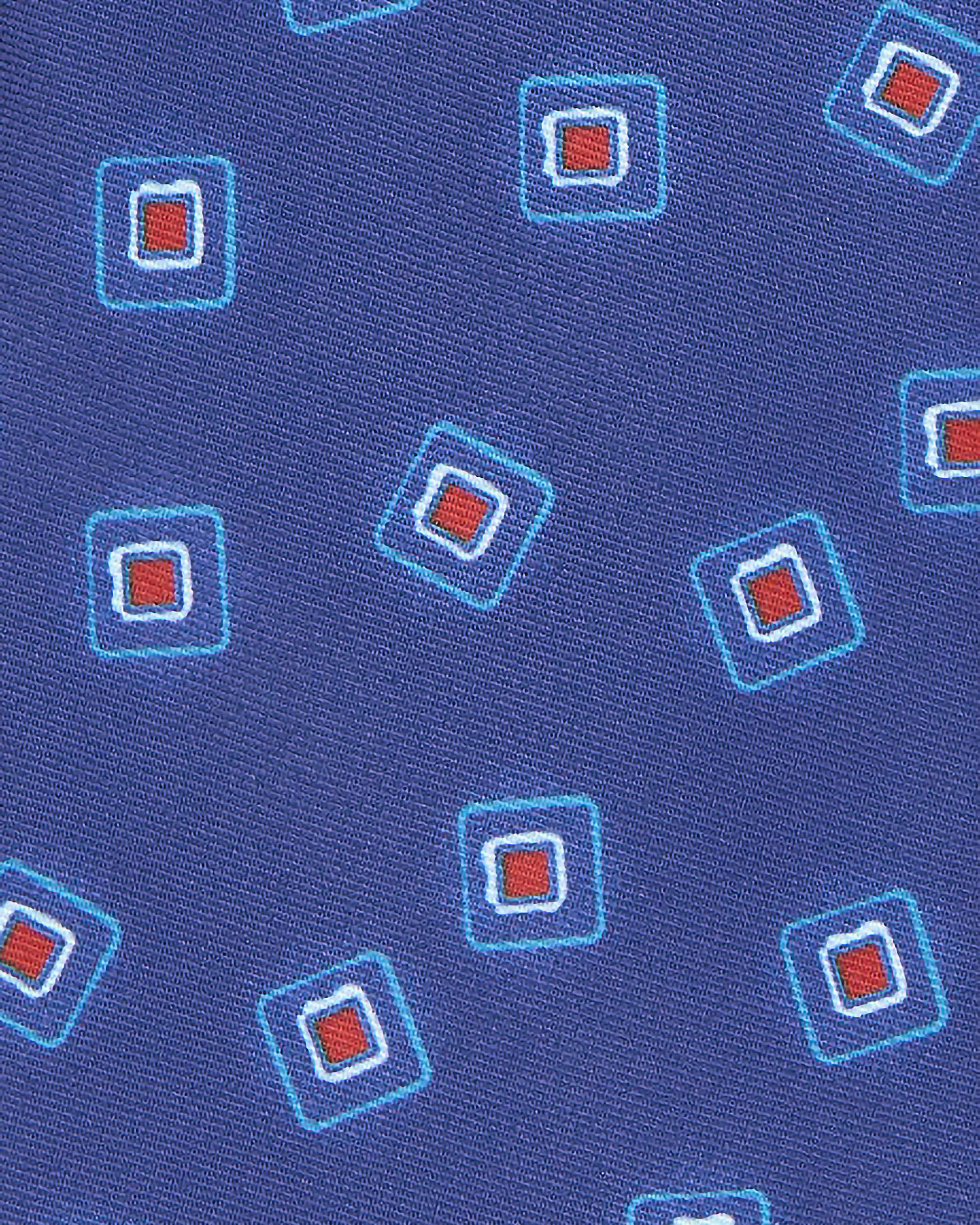 Gravata com Estampado Geométrico em Azul Tinta Azul-índigo-2