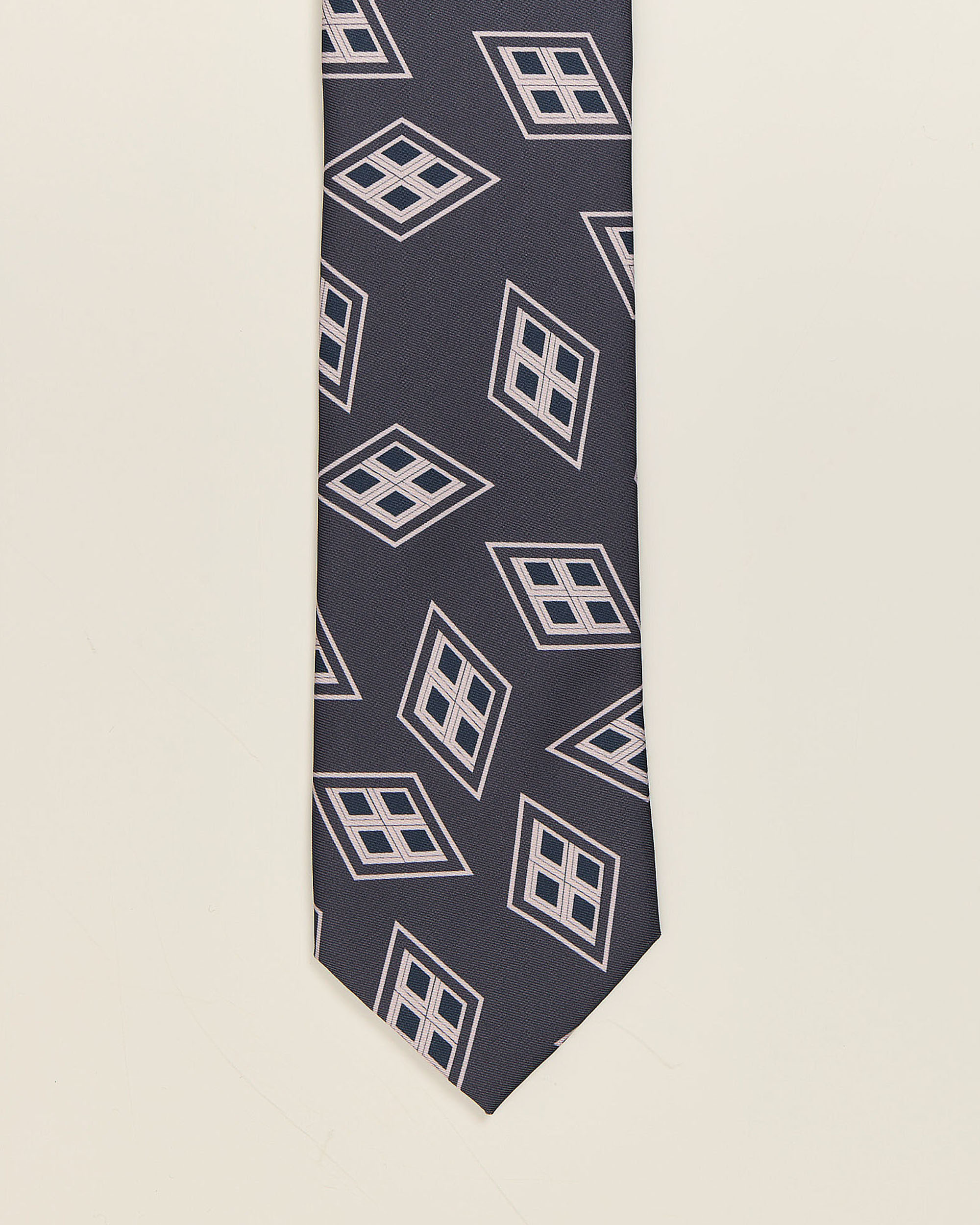 Gravata com Estampado Geométrico Azul-marinho Azul-marinho-1