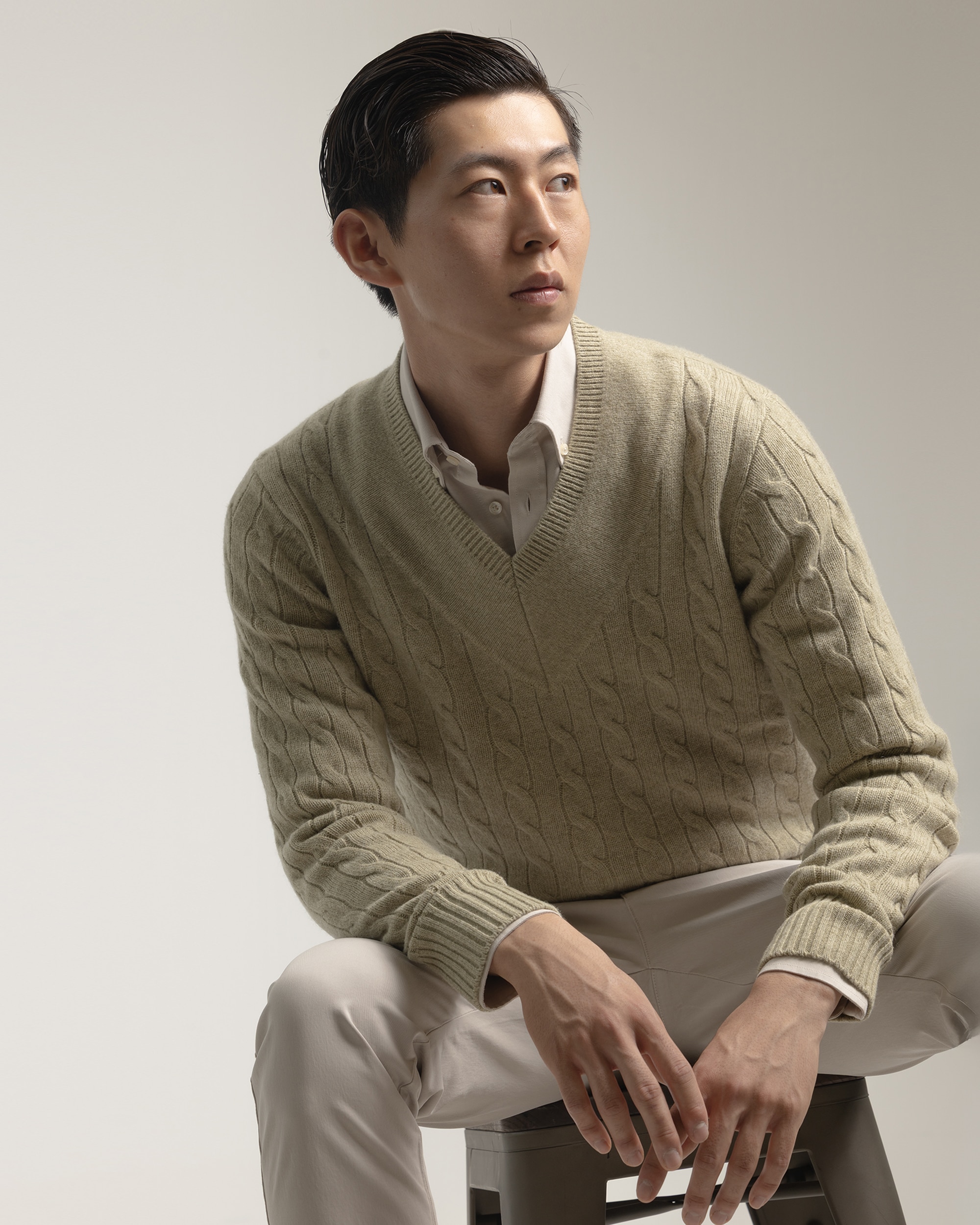 Camisola Cricket de Lã Verde-claro-3