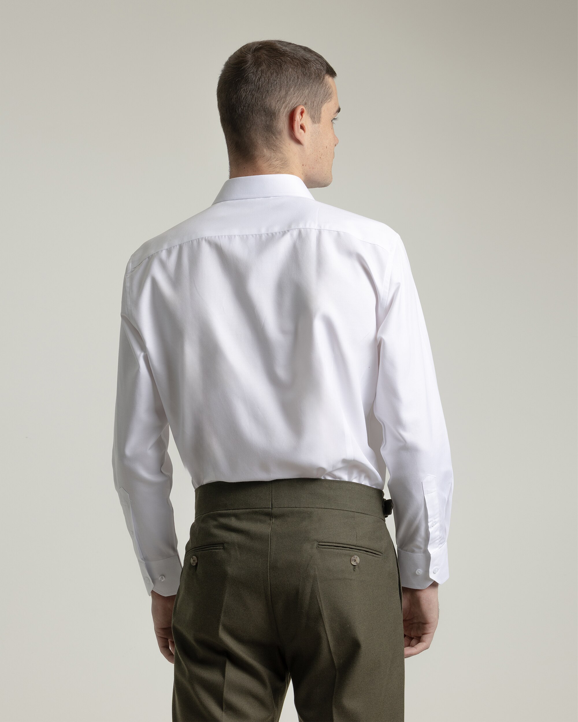 Camisa Formal Twill Regular Fit em Branco Branca-4
