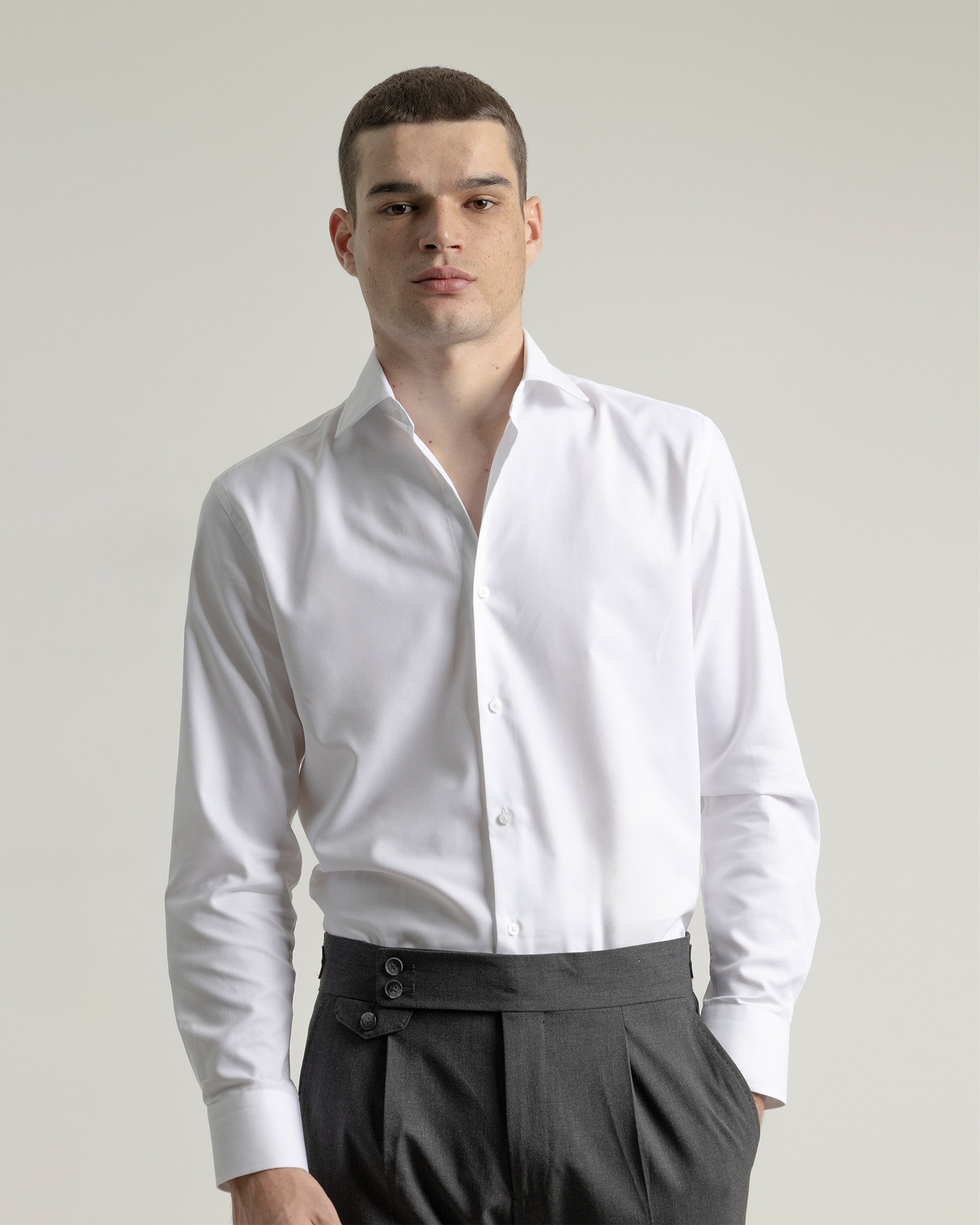 Camisa Lisa Regular Fit Branca Branca-1