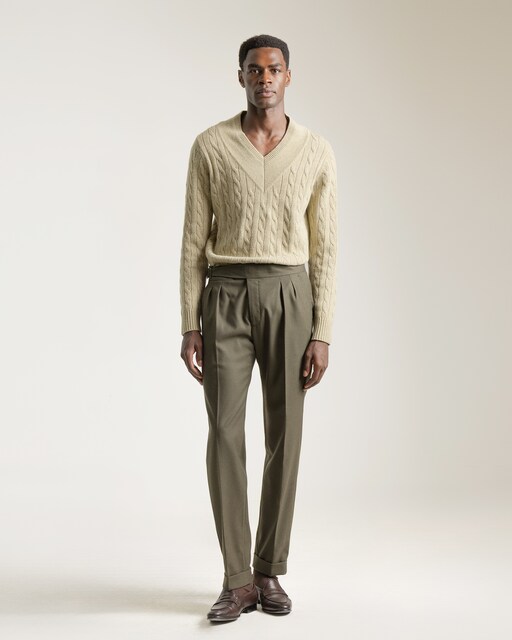 Imagem 0 de Calças Gurkha Slim Fit em Verde-escuro