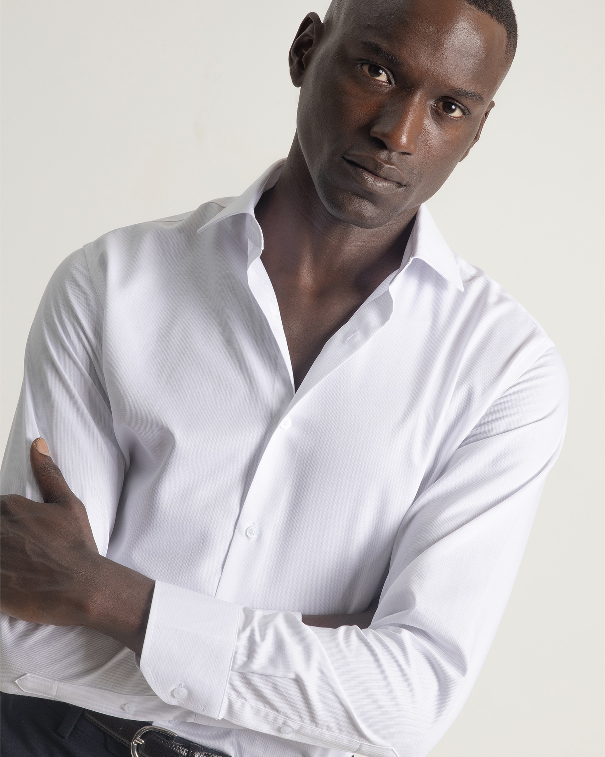 Camisa Formal com Estrutura Regular Fit Branca Branca-2