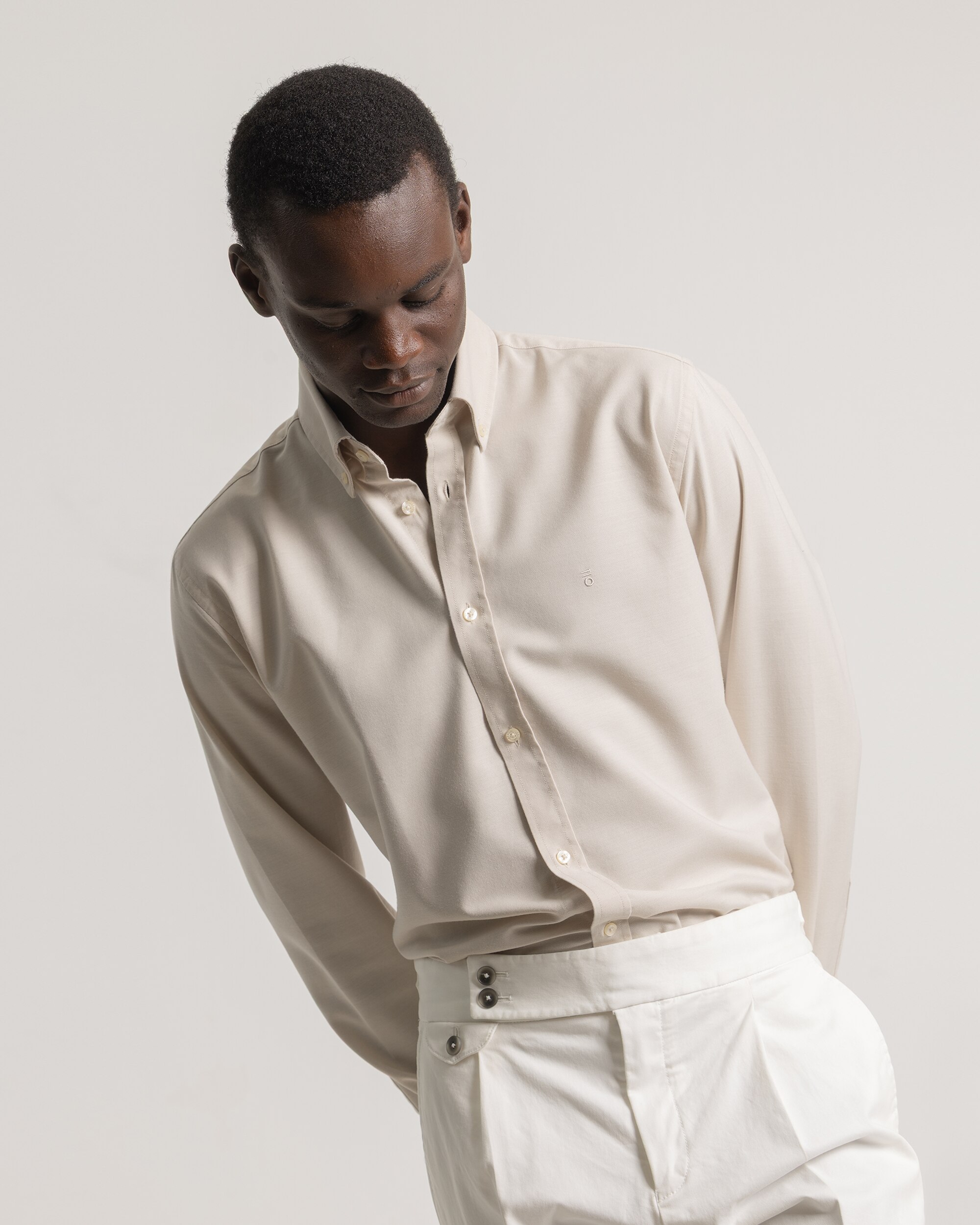 Camisa Oxford Custom Fit Bege-2
