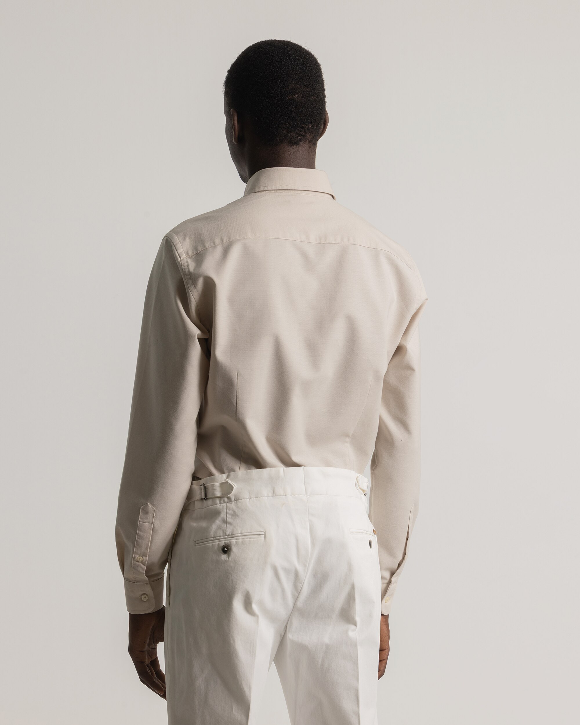 Camisa Oxford Custom Fit Bege-4