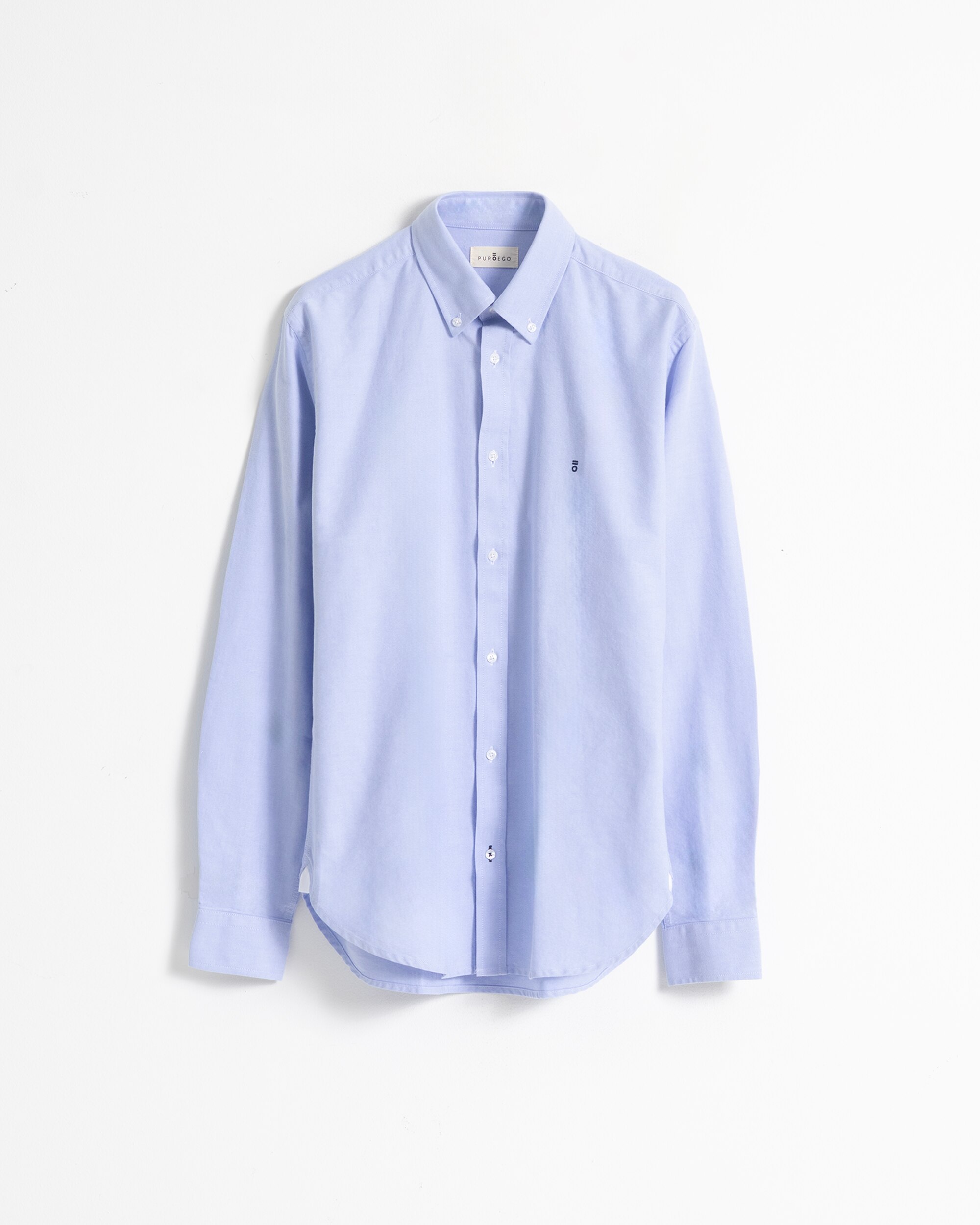 Camisa Casual Oxford Algodão Custom Fit Azul-celeste-5