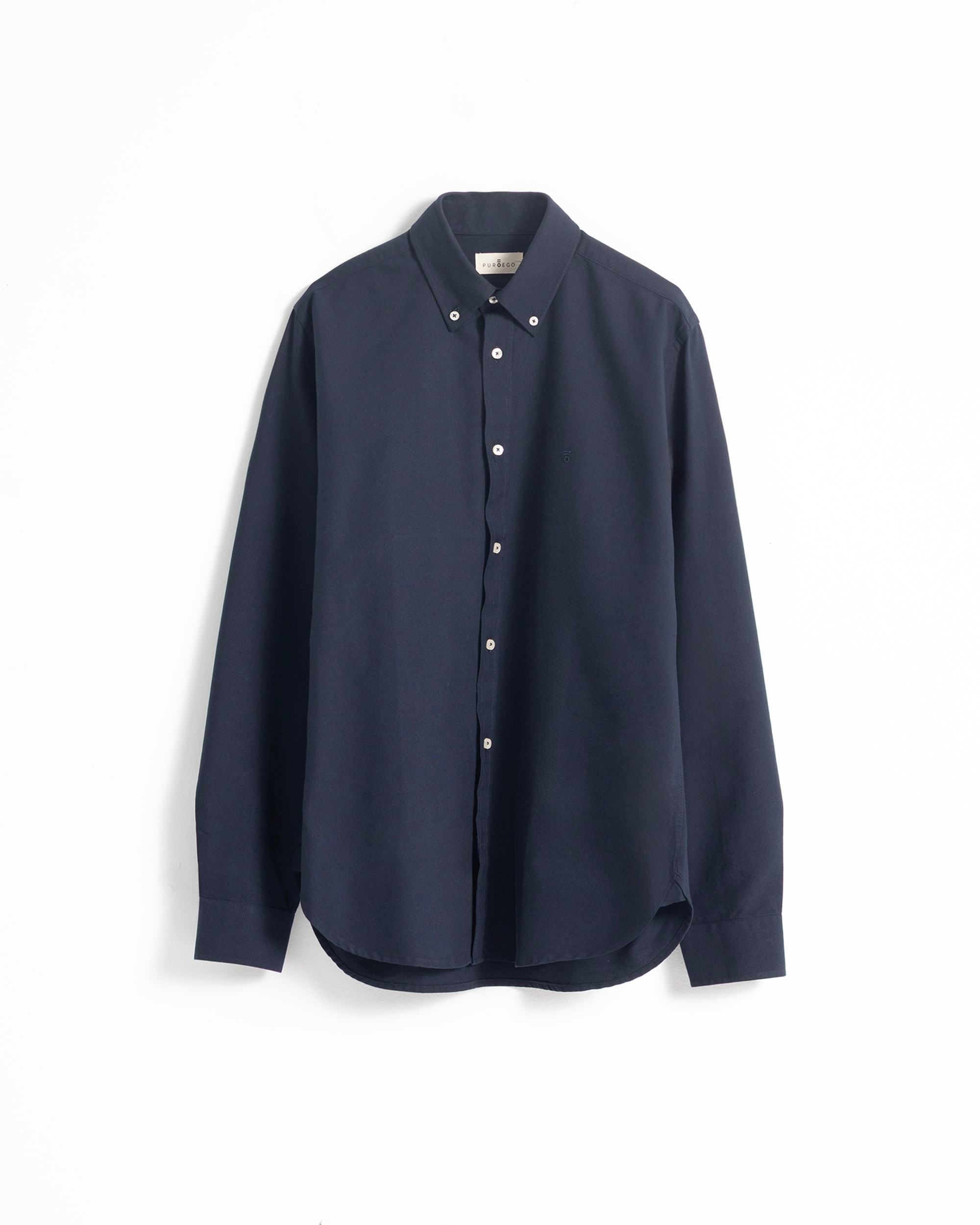 Camisa Casual Oxford Algodão Custom Fit Azul-marinho-5