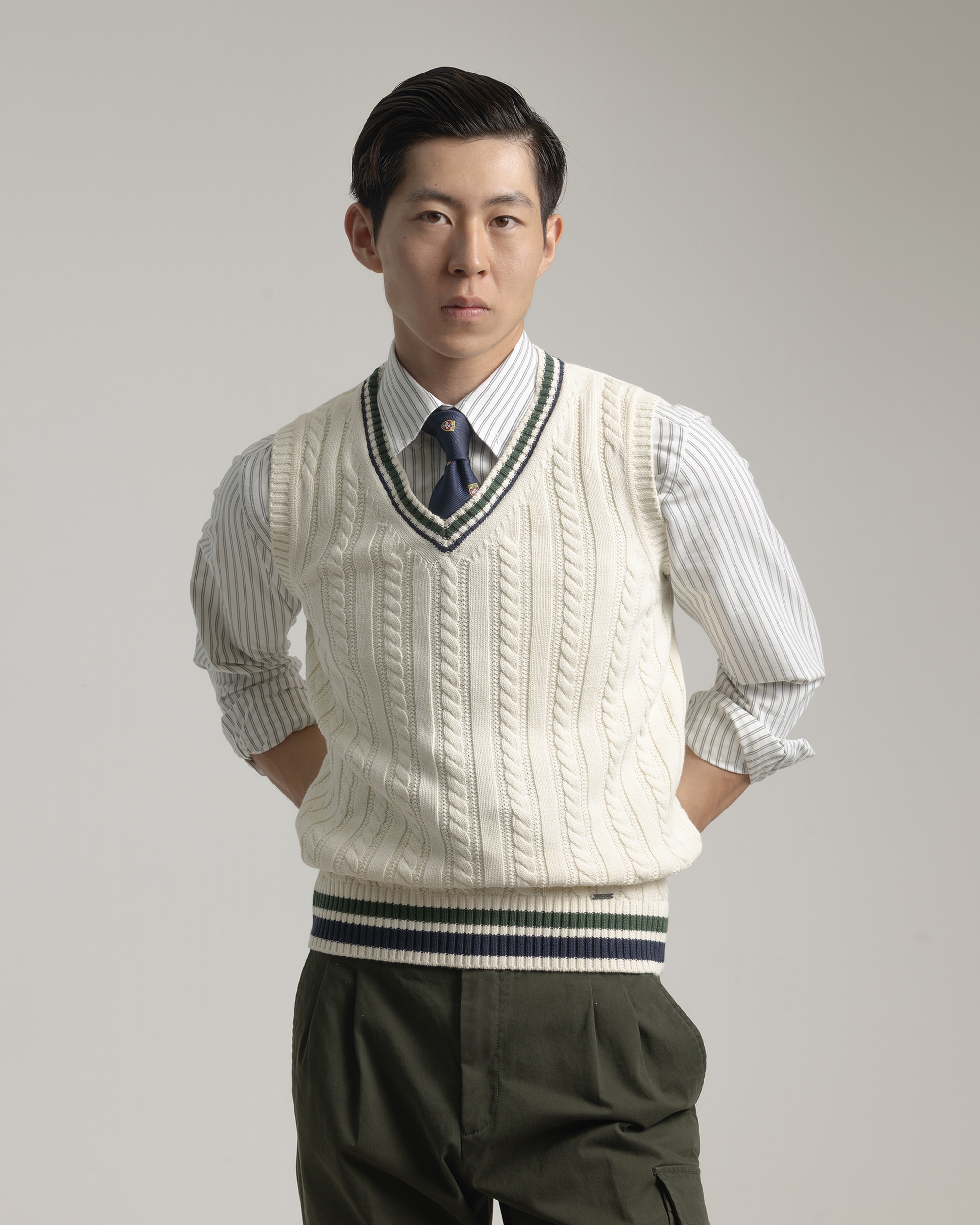 Imagem 0 de Colete de Malha University Cricket em Cru