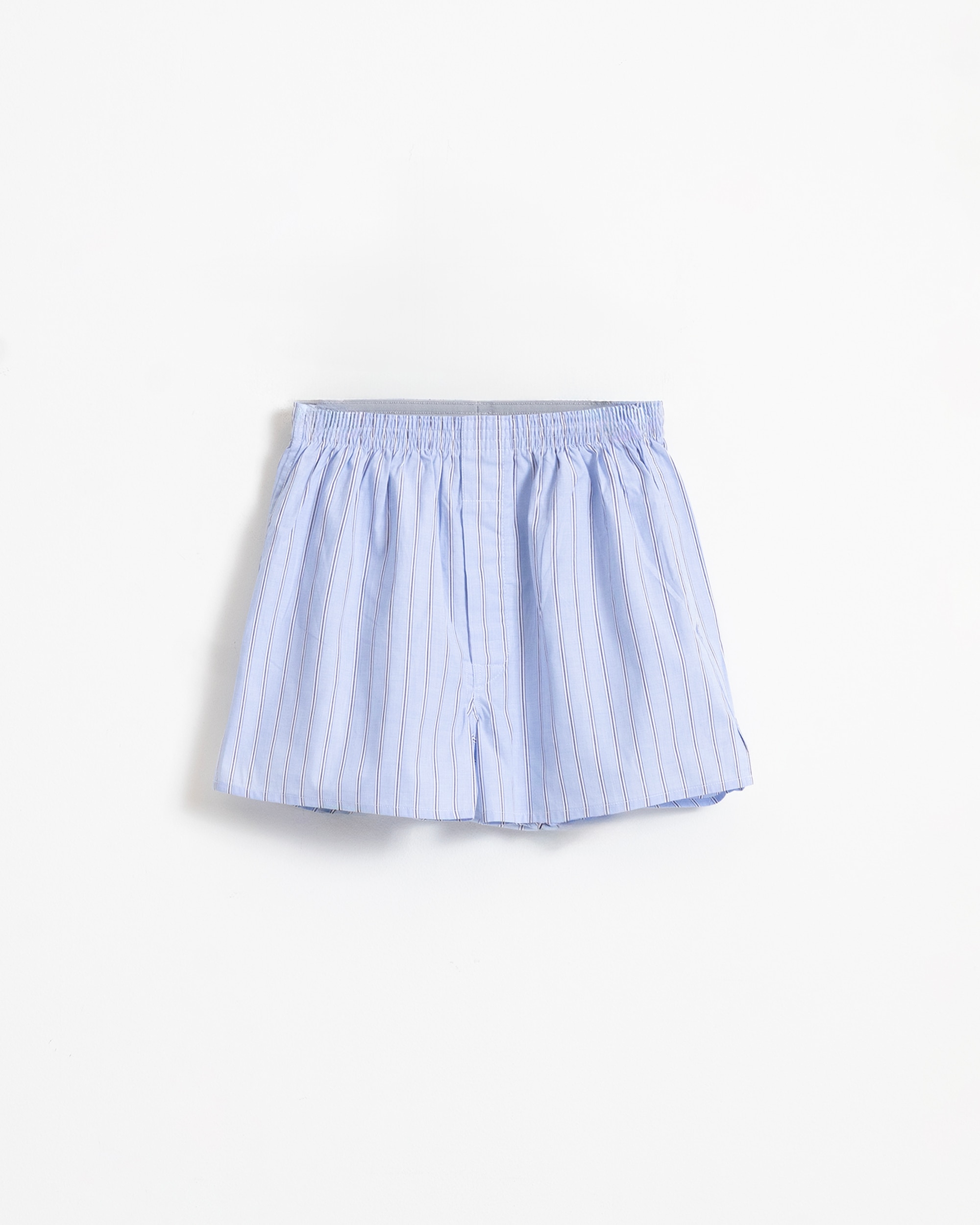 Imagem 0 de Boxer de Tecido Algodão Às Riscas em Azul Celeste