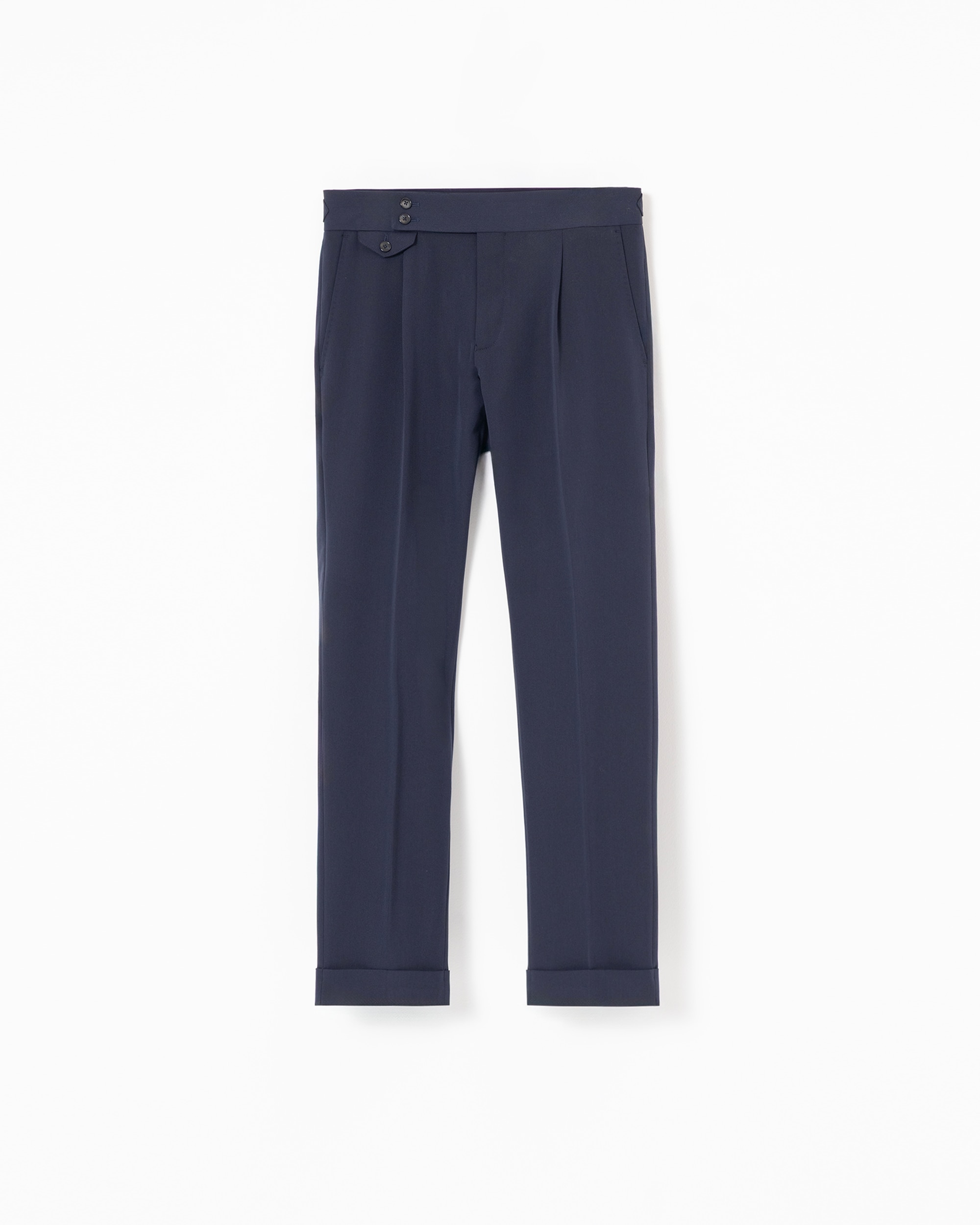 Calças Formais Altas Non Iron Slim Fit Azul-marinho-5