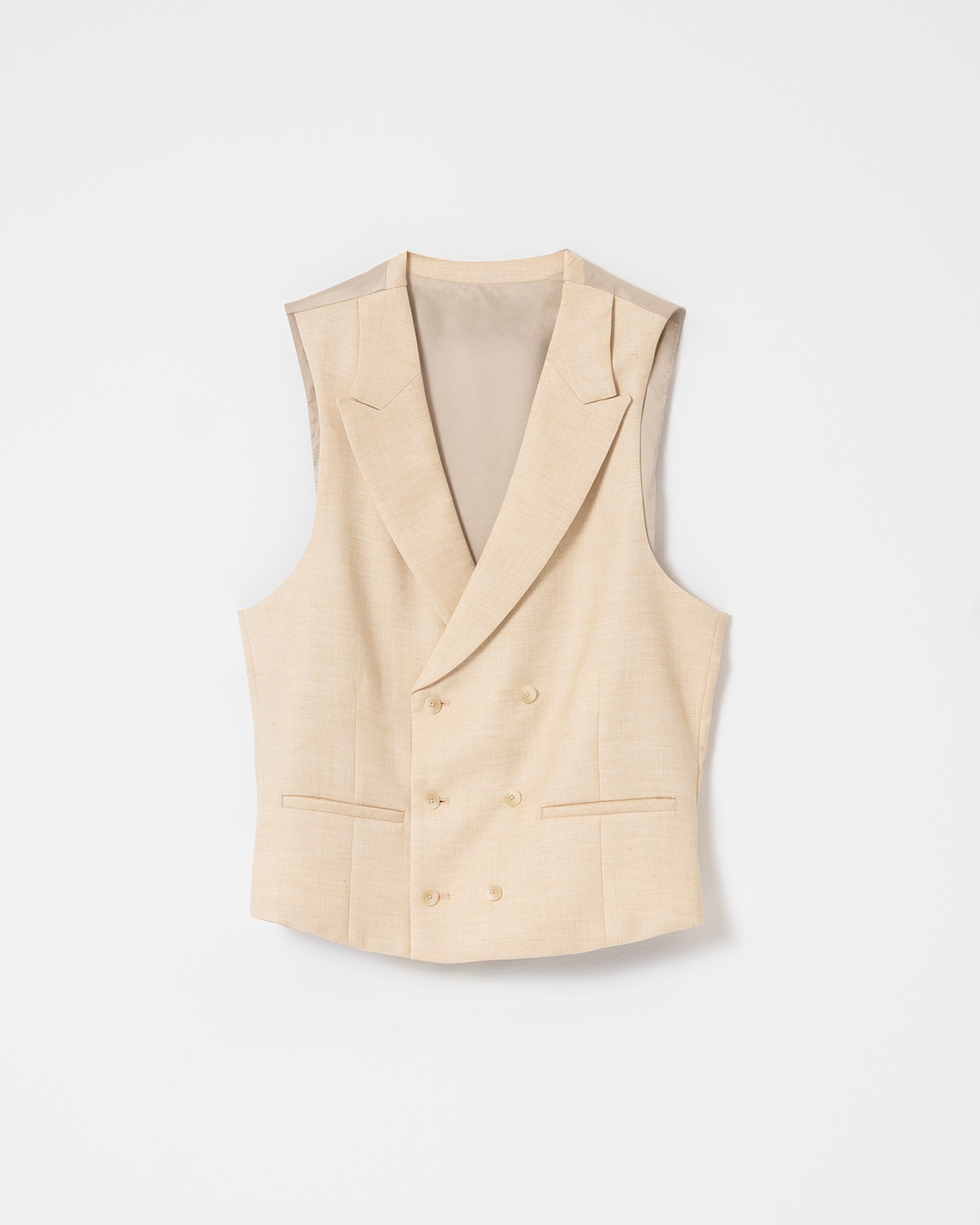 Colete Cruzado Formal Slim Fit Creme-5