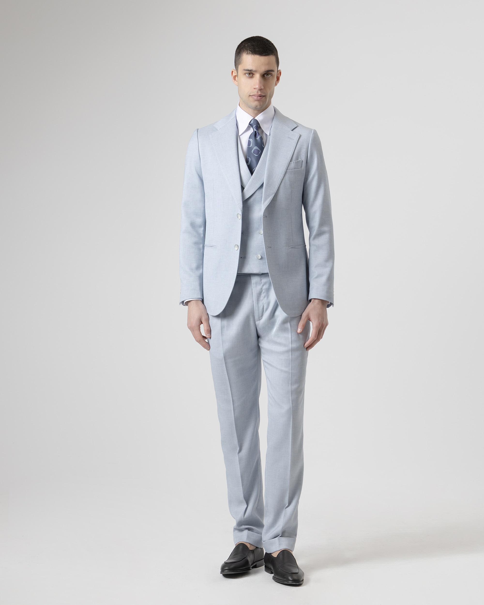 Colete Cruzado Formal Slim Fit Azul-celeste-4
