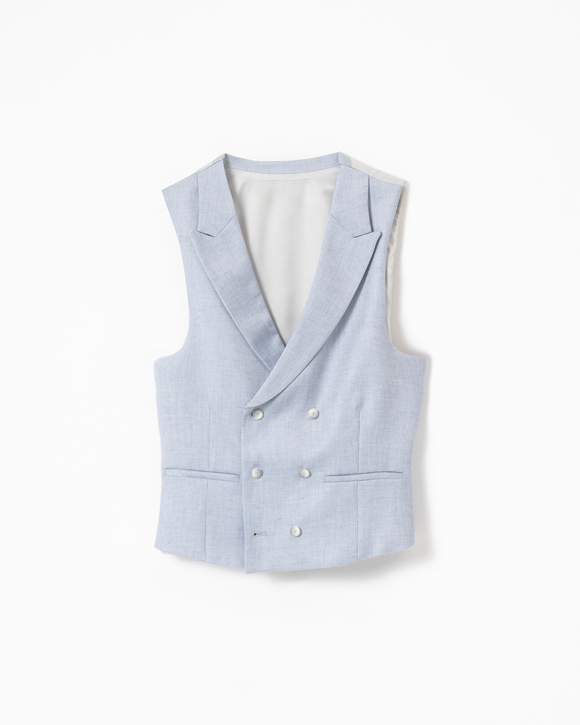Colete Cruzado Formal Slim Fit Azul-celeste-5