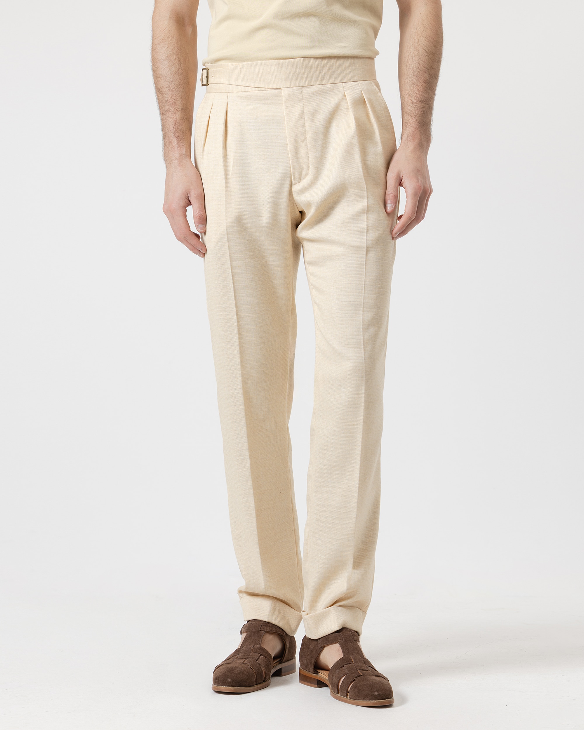 Calças Gurkha Slim Fit Creme-2