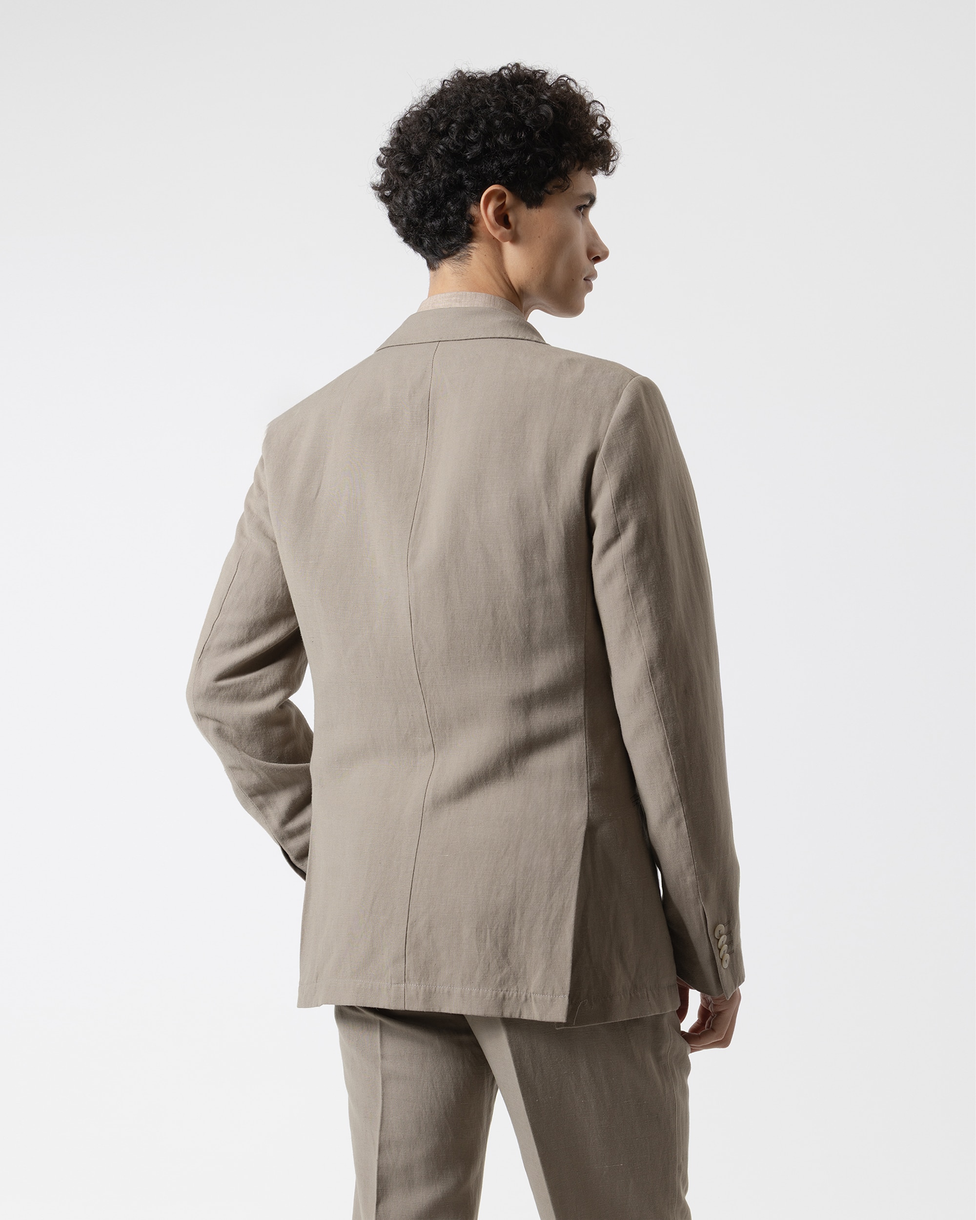 Blazer Desestruturado Slim Fit Castanho-claro-4